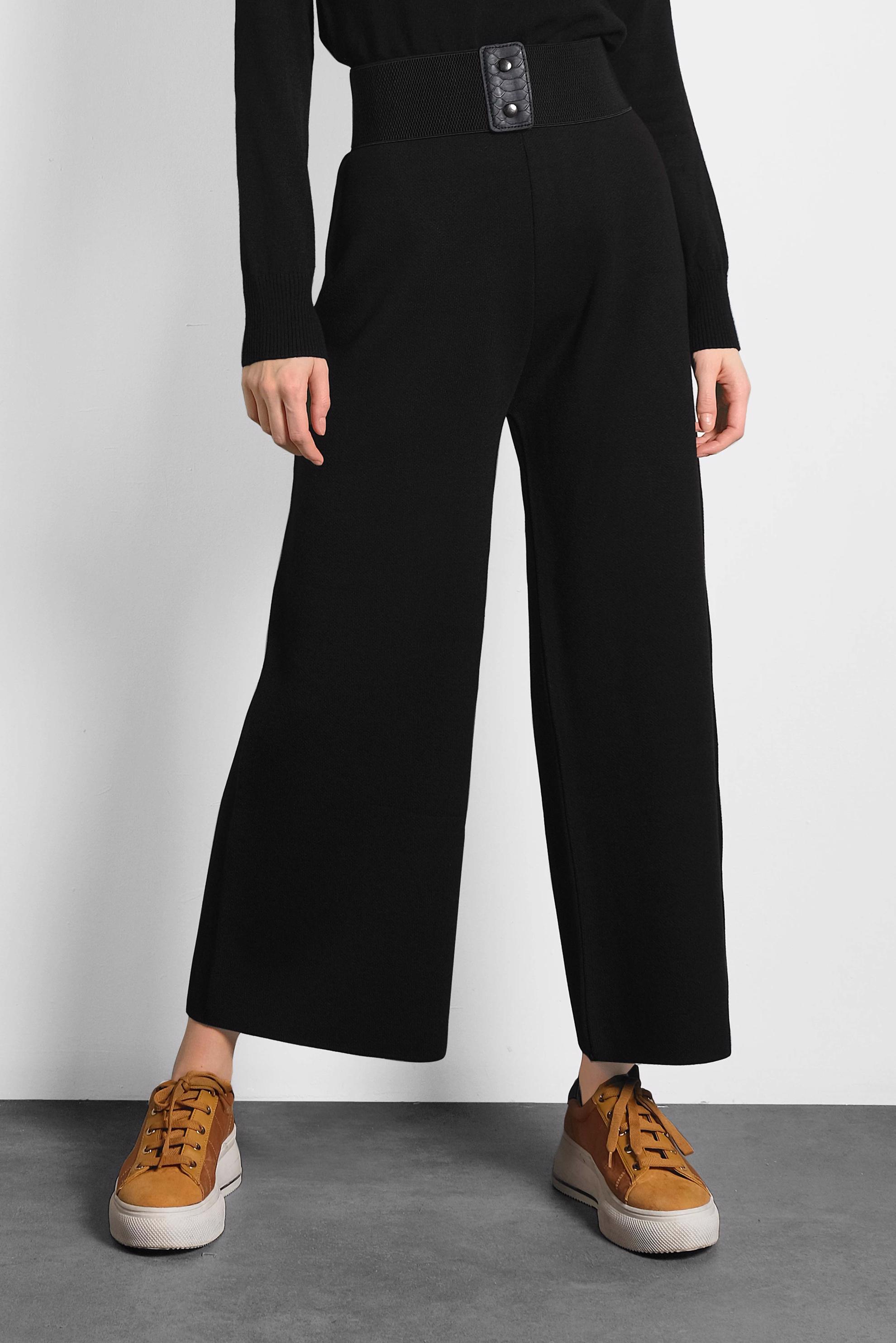 Tesettür giyim SİYAH BELİ LASTİKLİ TRİKO PANTOLON 70028 