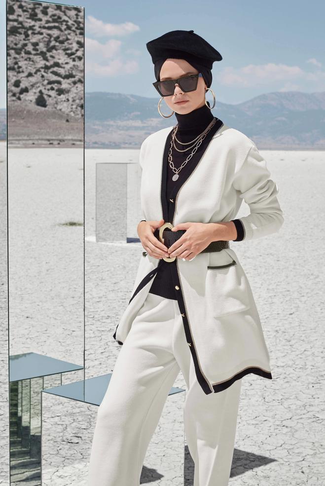 Tesettür giyim  BELİ LASTİKLİ TRİKO PANTOLON 70028  - ALVİNA