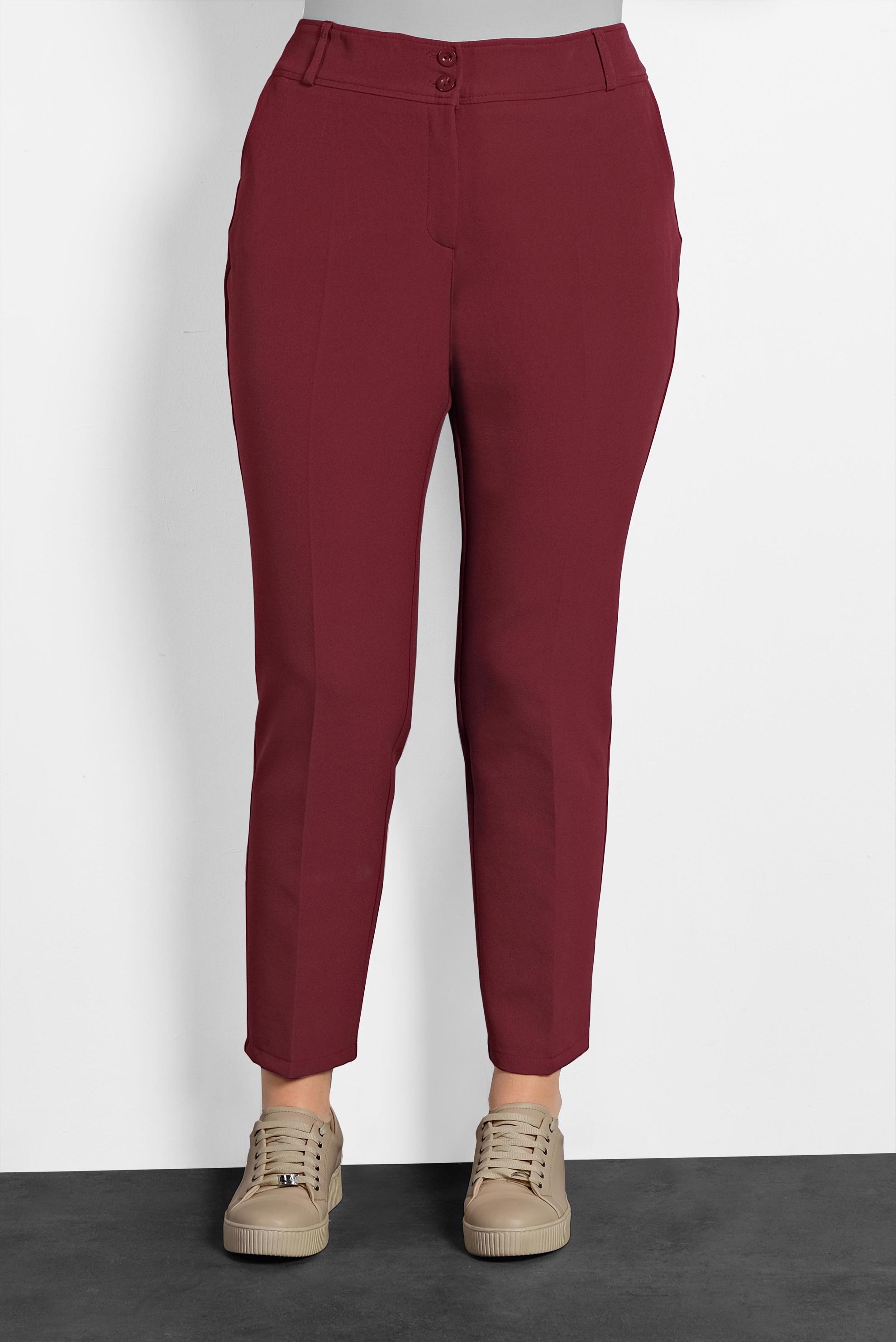 Hijab clothing CLARET RED POCKET HIGH- WAISTED PANTS 70029