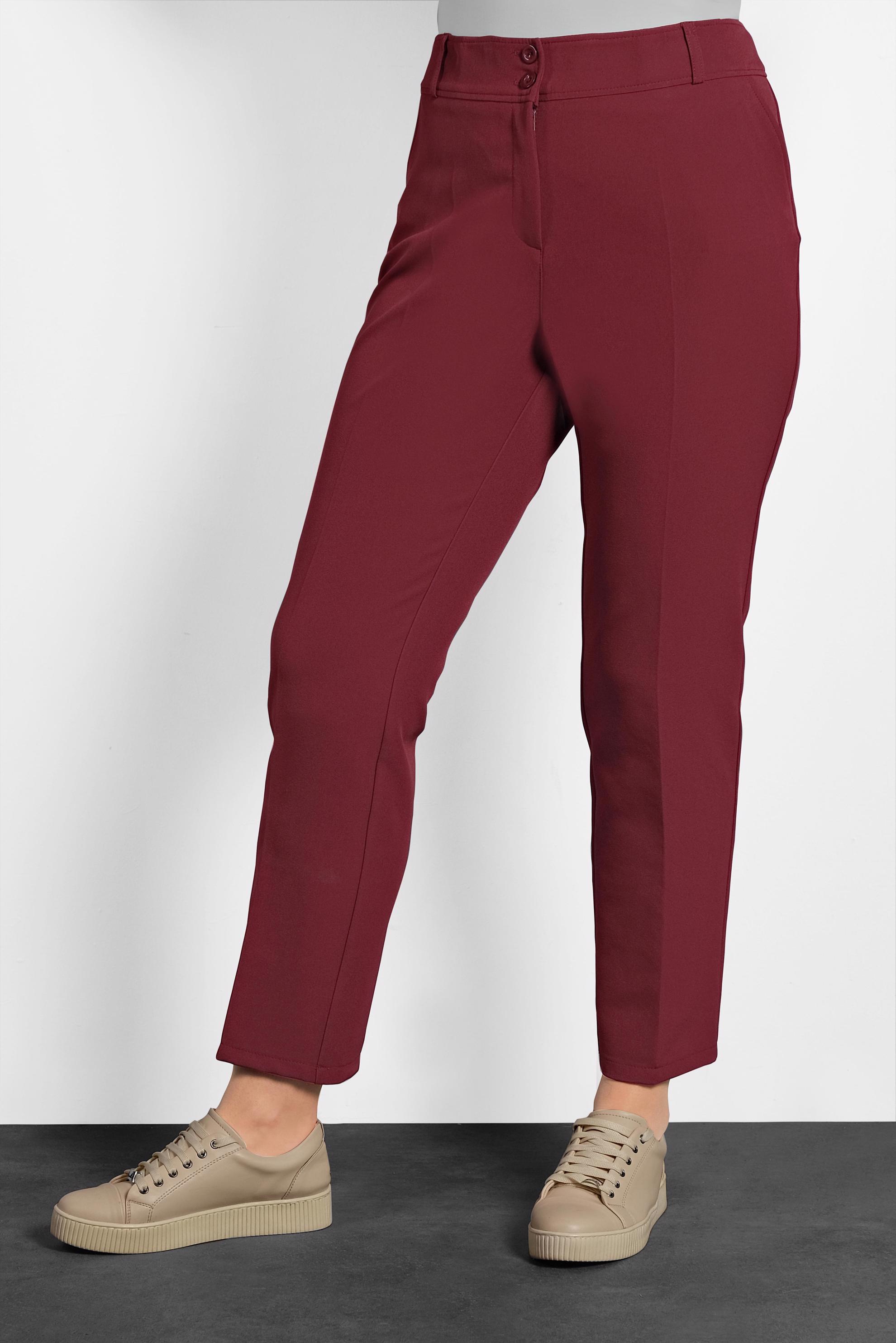Hijab clothing CLARET RED POCKET HIGH- WAISTED PANTS 70029