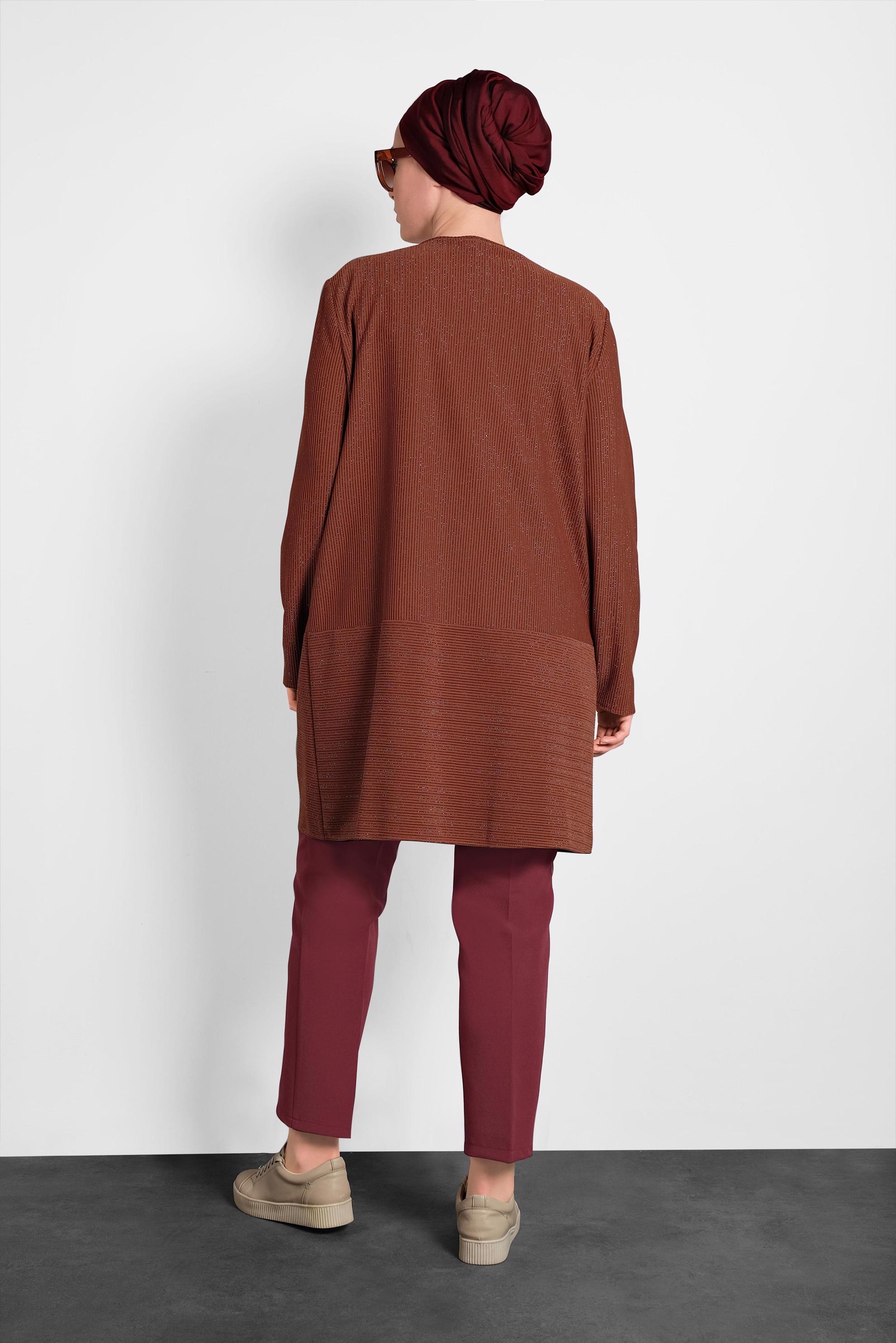 Hijab clothing CLARET RED POCKET HIGH- WAISTED PANTS 70029