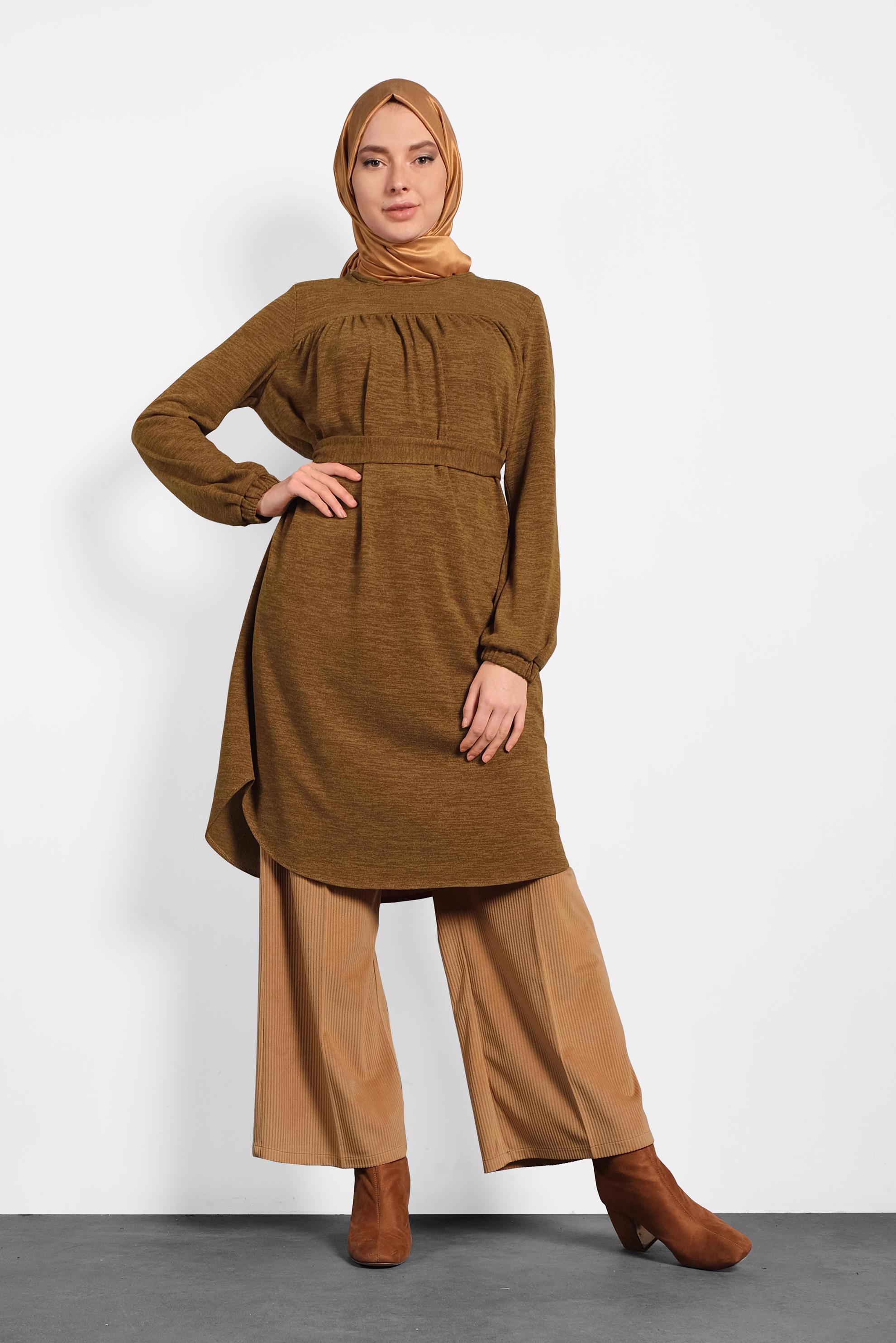 Hijab clothing BROWN WIDE CUT CORDUROY TROUSERS 70033 