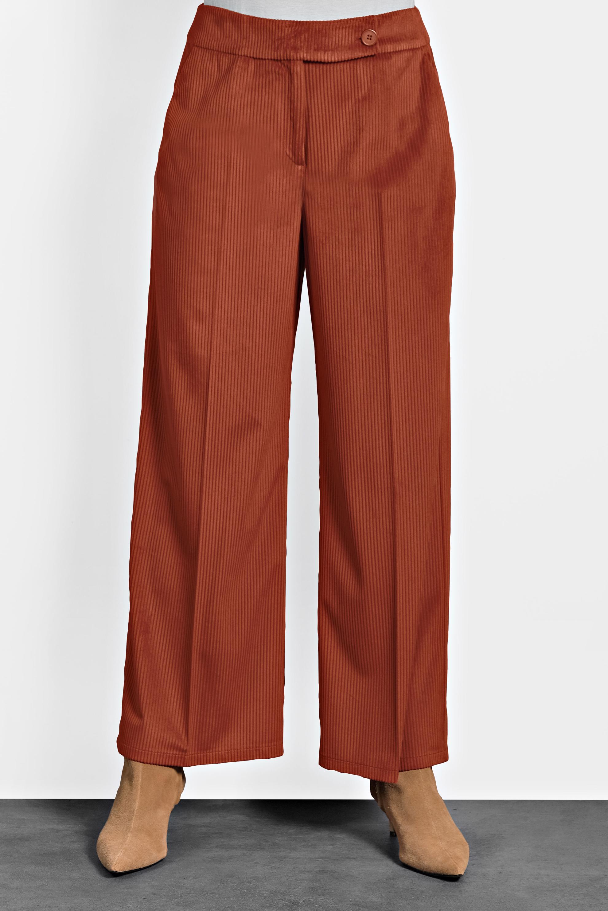Hijab clothing ORANGE WIDE CUT CORDUROY TROUSERS 70033 