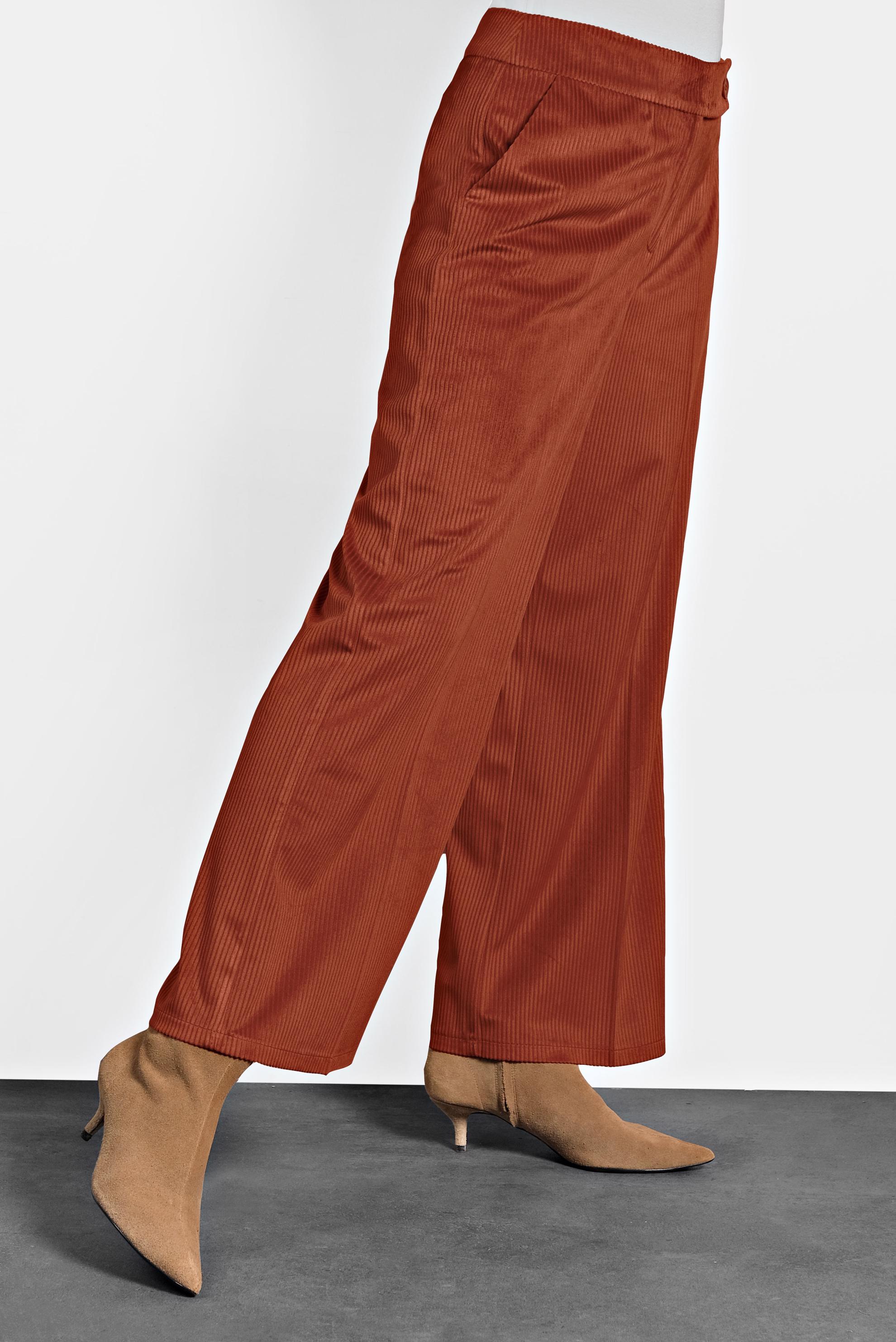 Hijab clothing ORANGE WIDE CUT CORDUROY TROUSERS 70033 