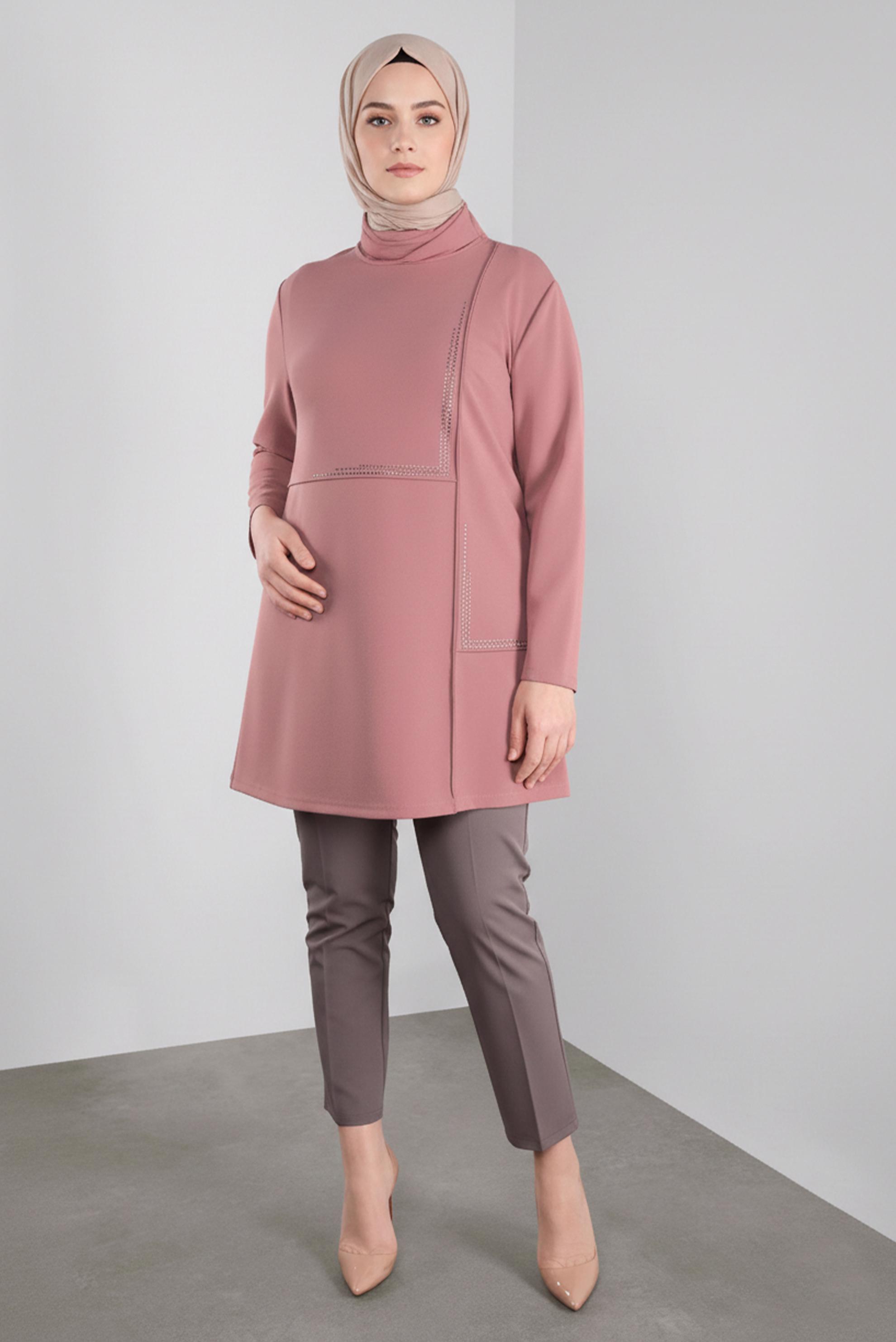 Tesettür giyim VİZON KLASİK PANTOLON 70037