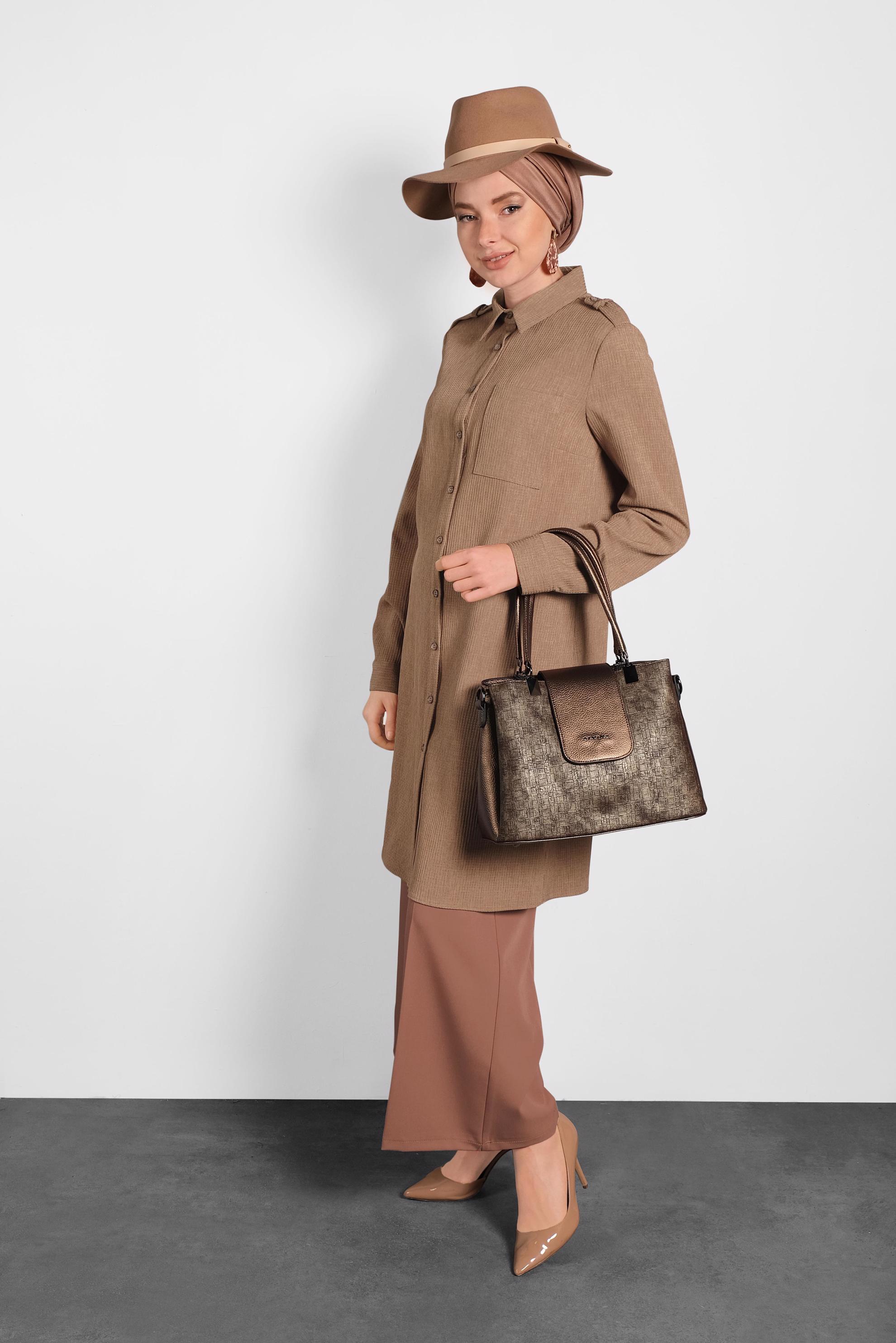 Hijab clothing ORANGE WIDE LEG PANTS 70038 