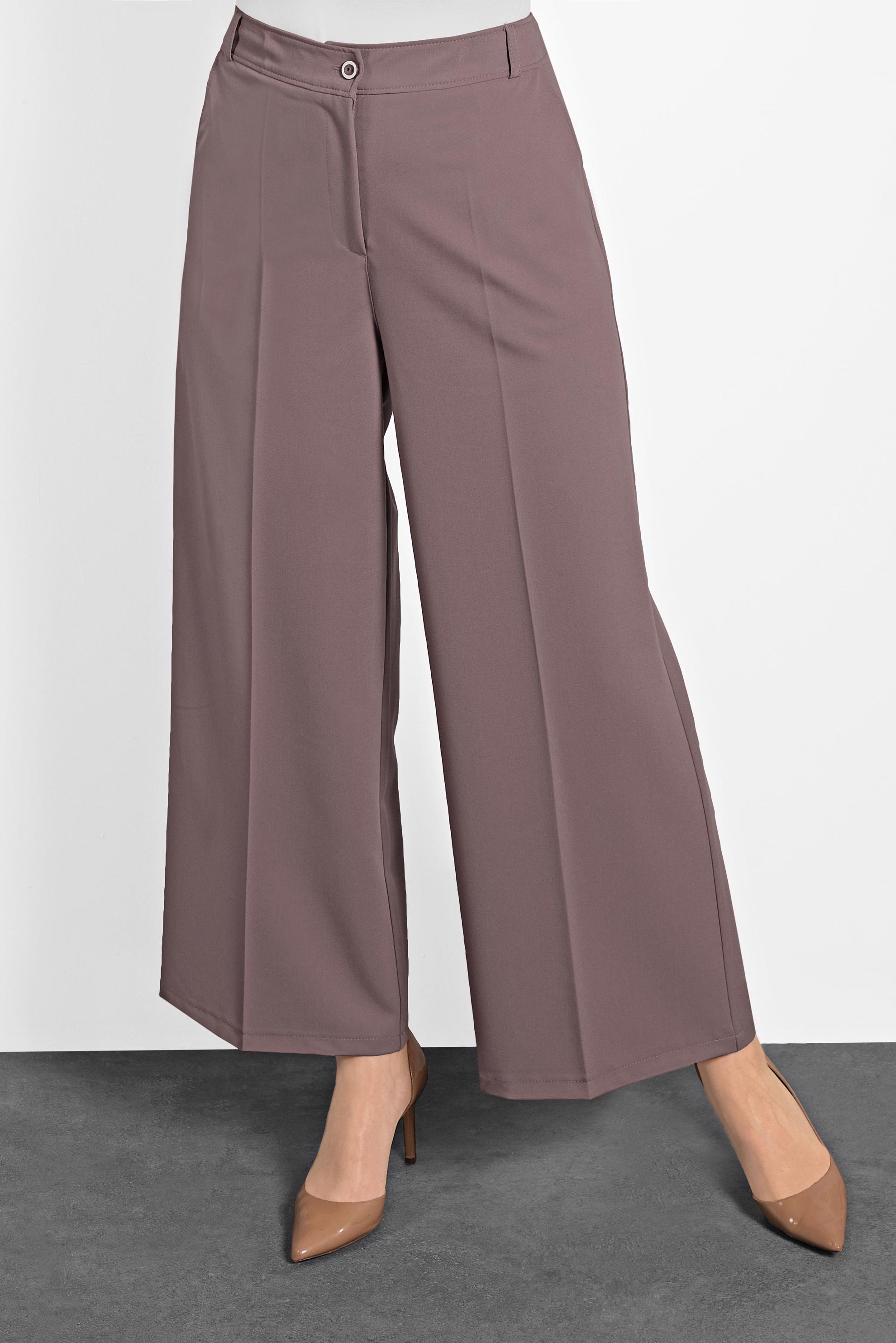 Tesettür giyim VİZON BOL KESİM PANTOLON 70038