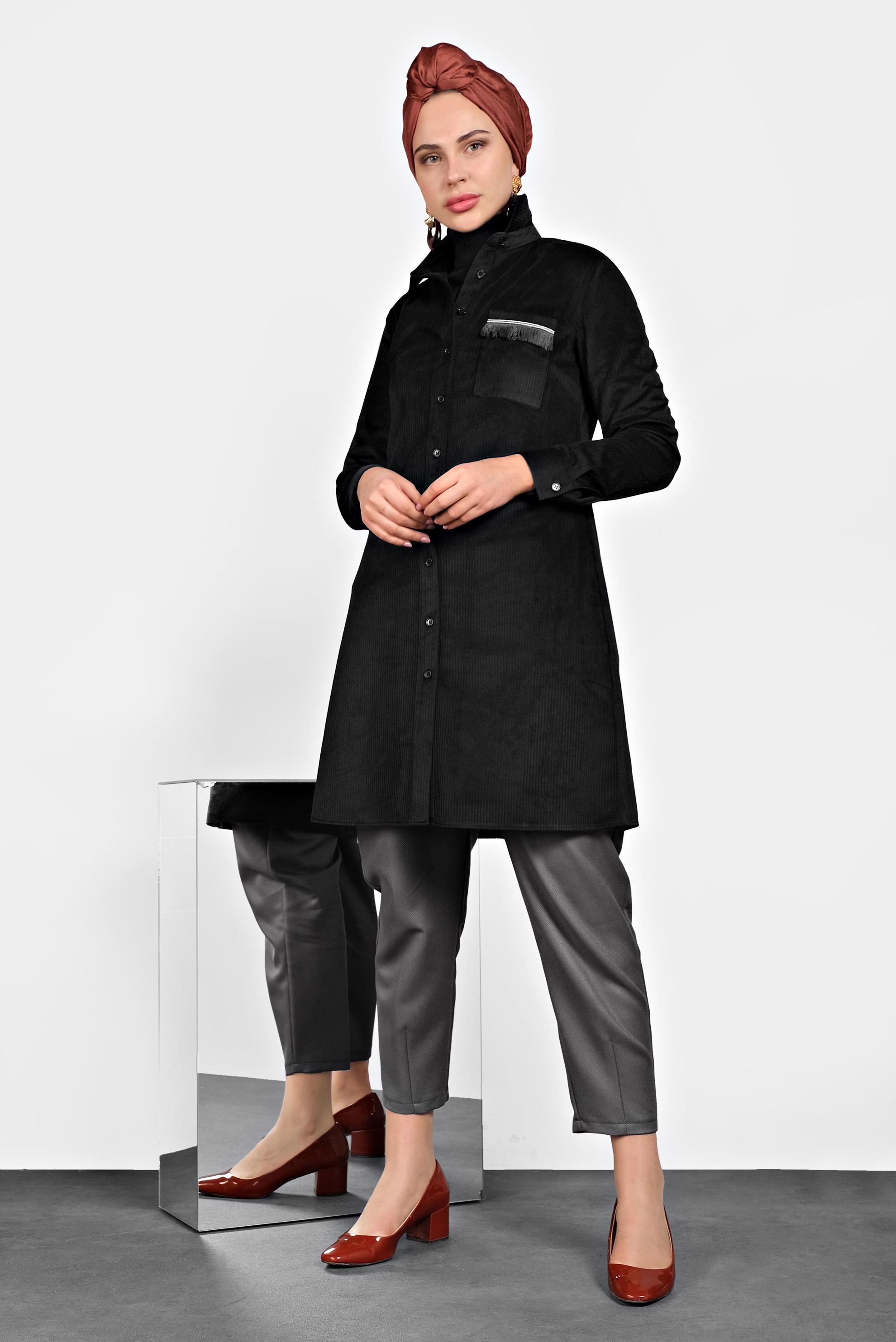 Tesettür giyim GRİ HAVUÇ PANTOLON 70039 