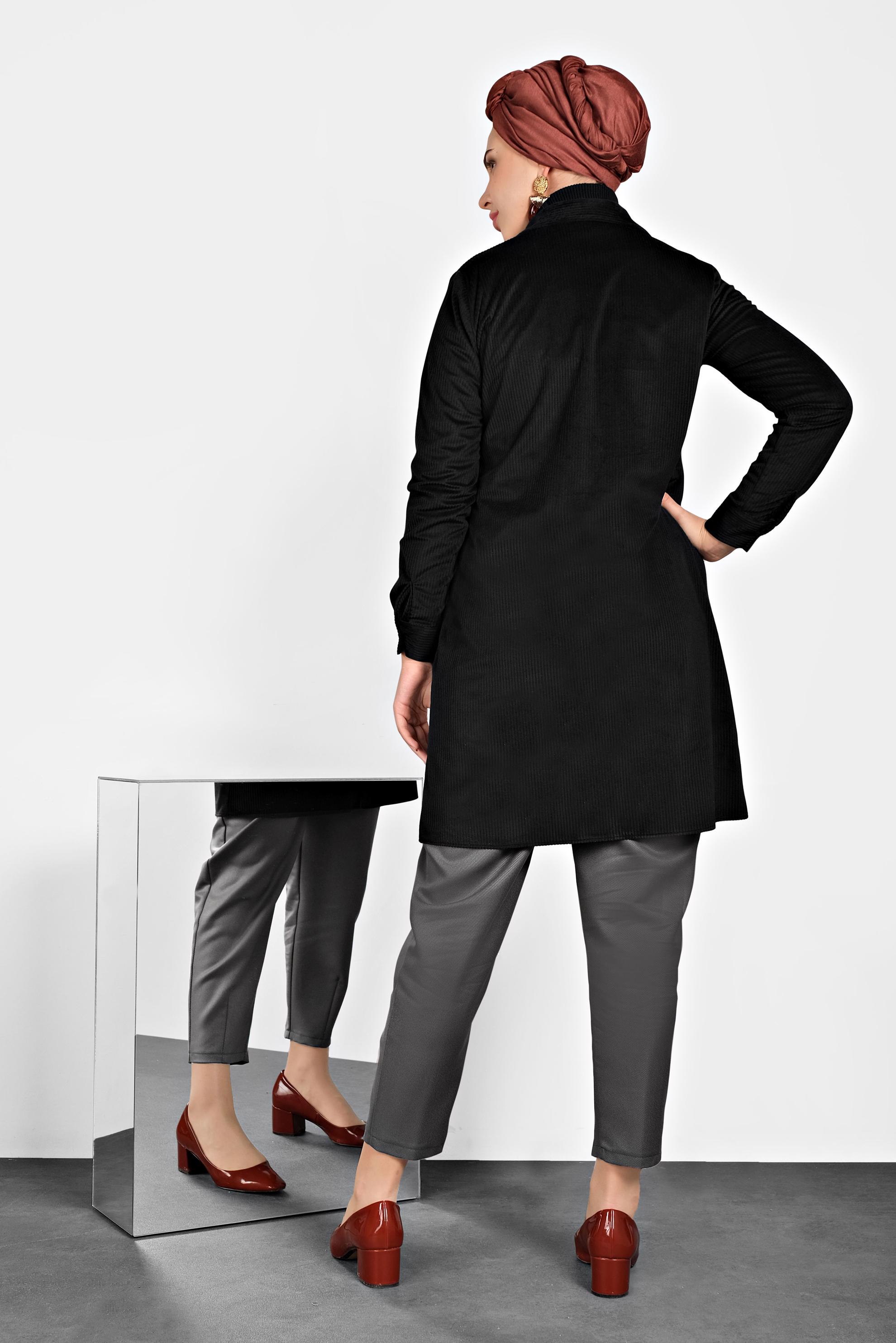 Tesettür giyim GRİ HAVUÇ PANTOLON 70039 