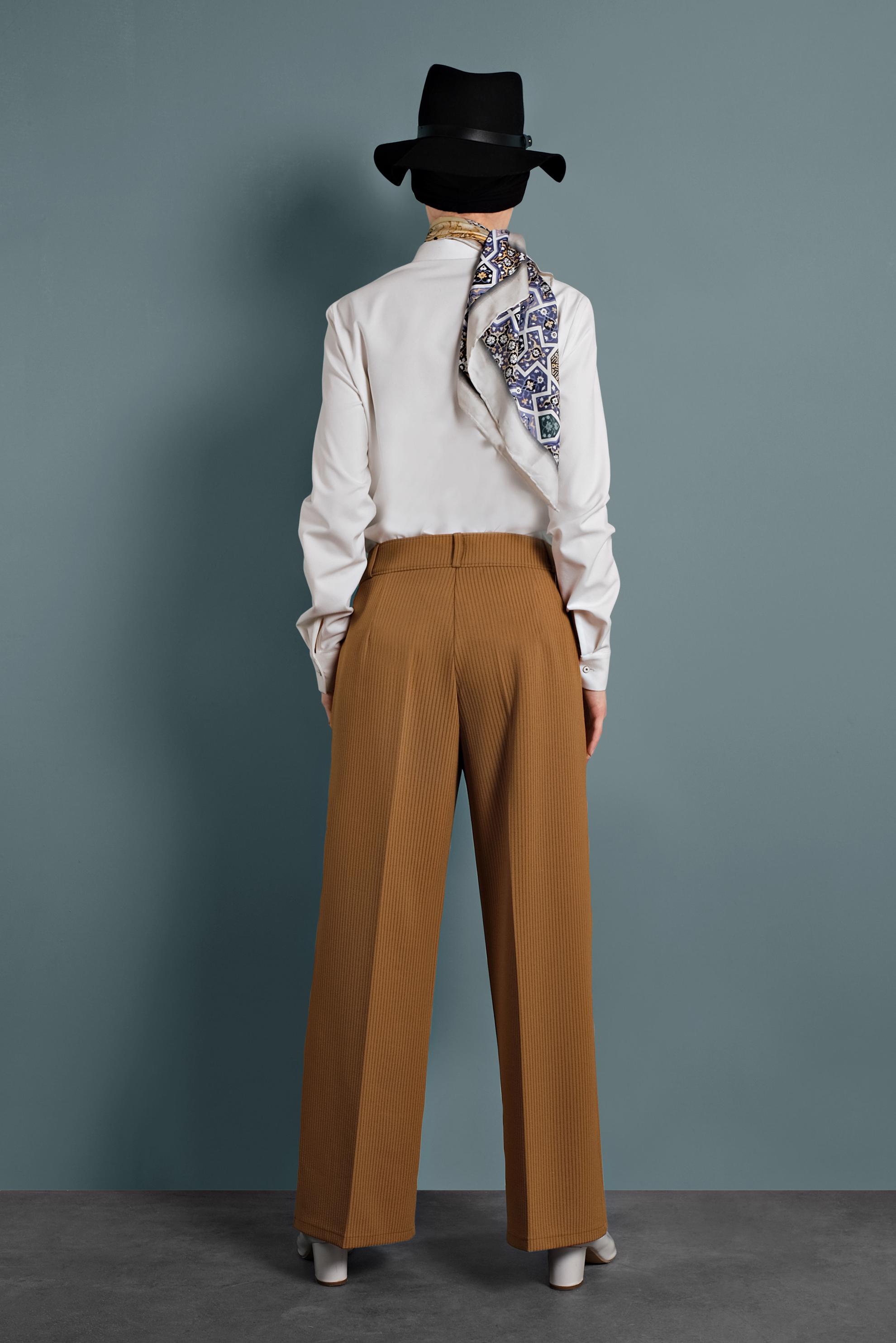 Tesettür giyim KAHVE BOL PAÇA PANTOLON 70040 