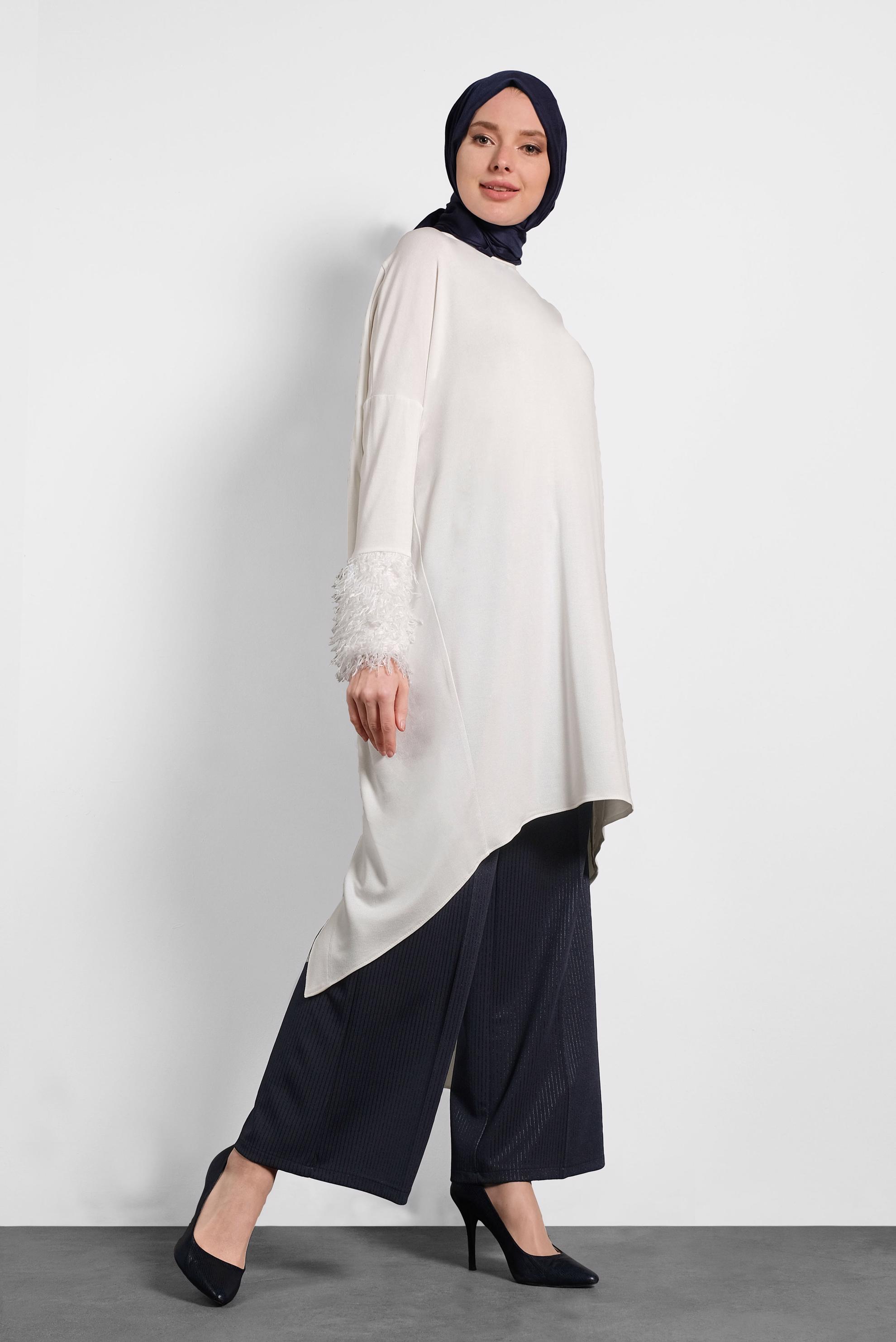 Tesettür giyim LACİVERT BOL PAÇA PANTOLON 70040 