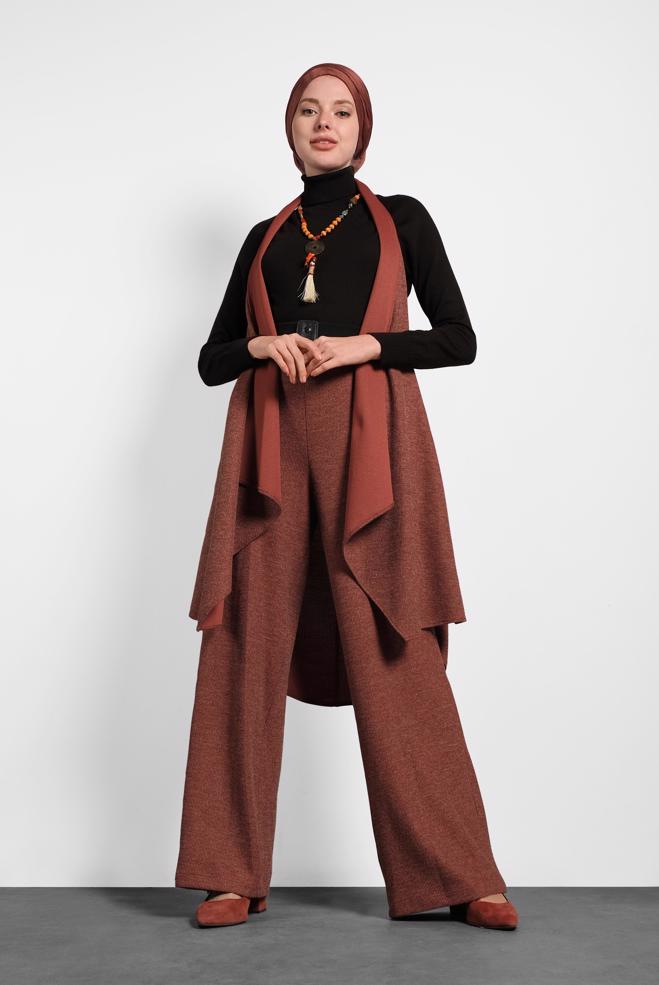 Vêtements hijab  PANTALON EN TRICOT À TAILLE-ÉLASTIQUE 70041  - ALVİNA