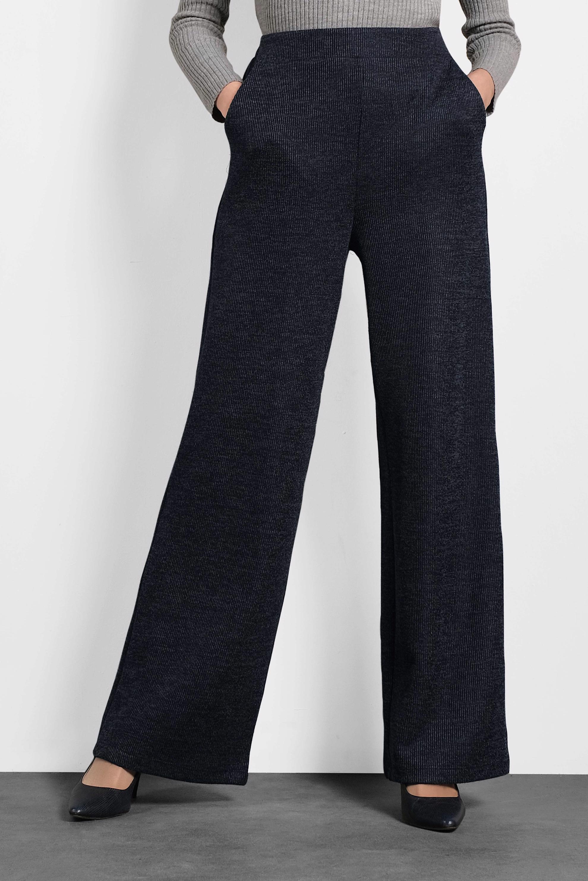 Tesettür giyim LACİVERT BELİ LASTİKLİ ÖRME PANTOLON 70041