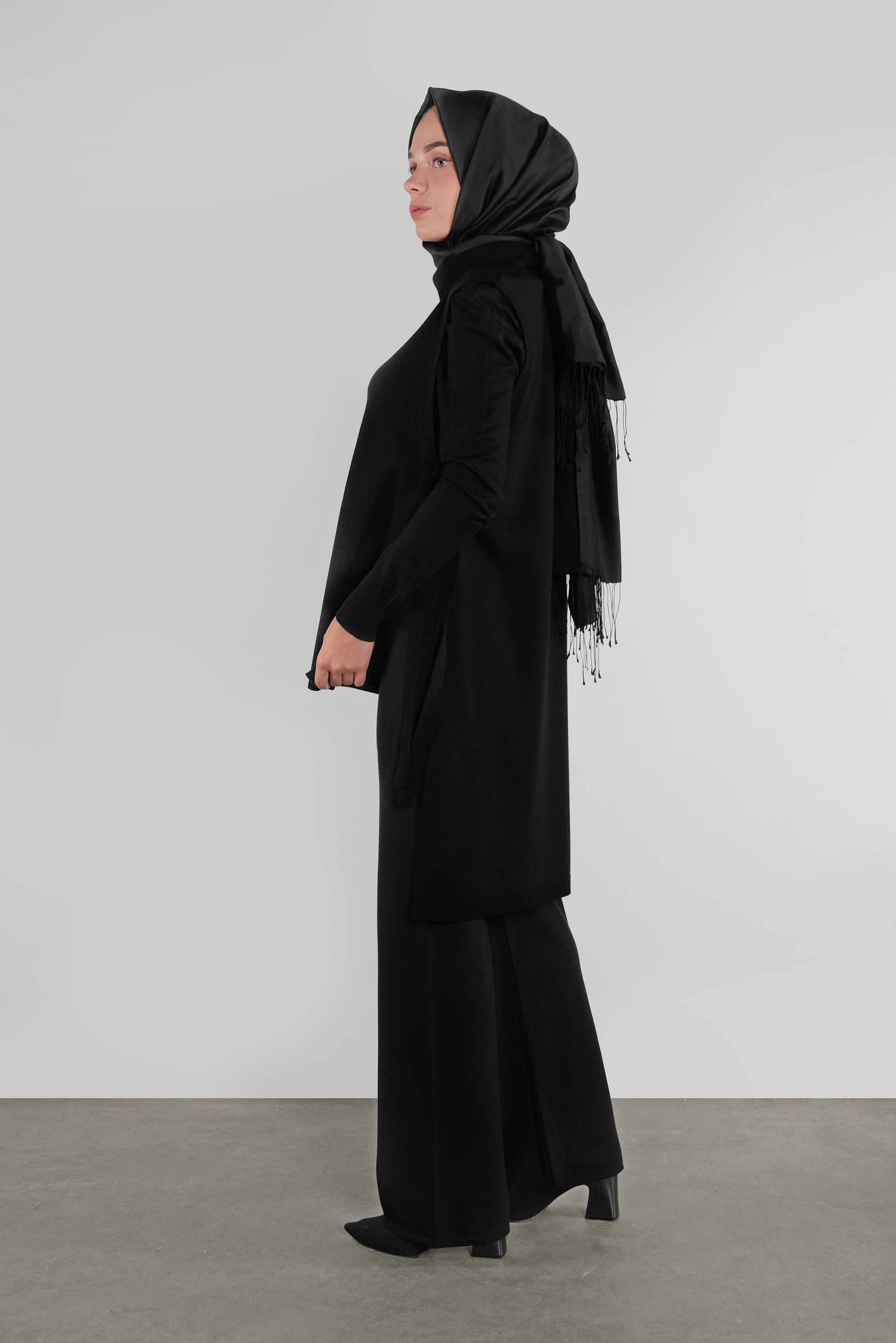 Tesettür giyim SİYAH YÜKSEK BEL TRİKO PANTOLON 70120