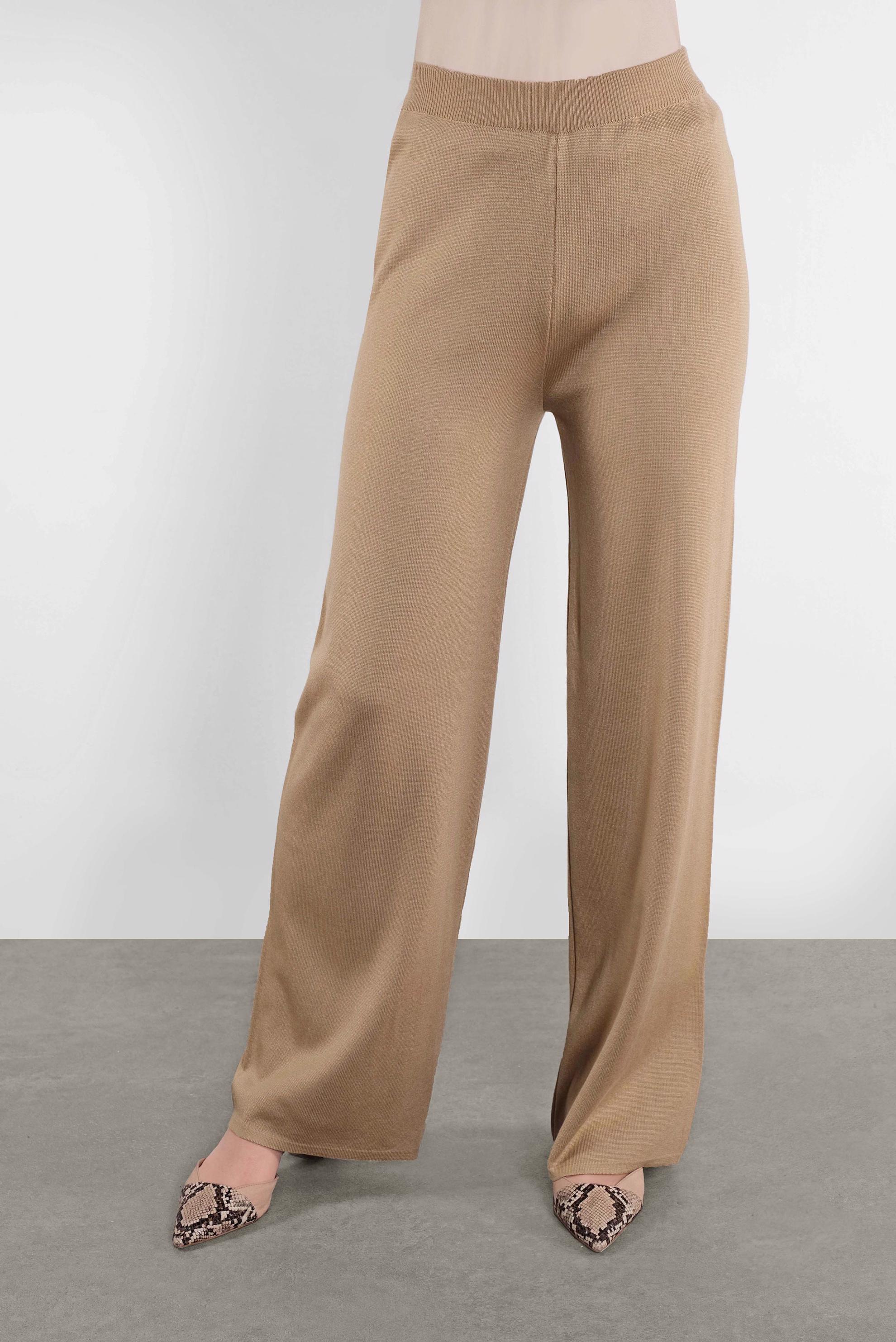 Tesettür giyim KAHVE YÜKSEK BEL TRİKO PANTOLON 70120