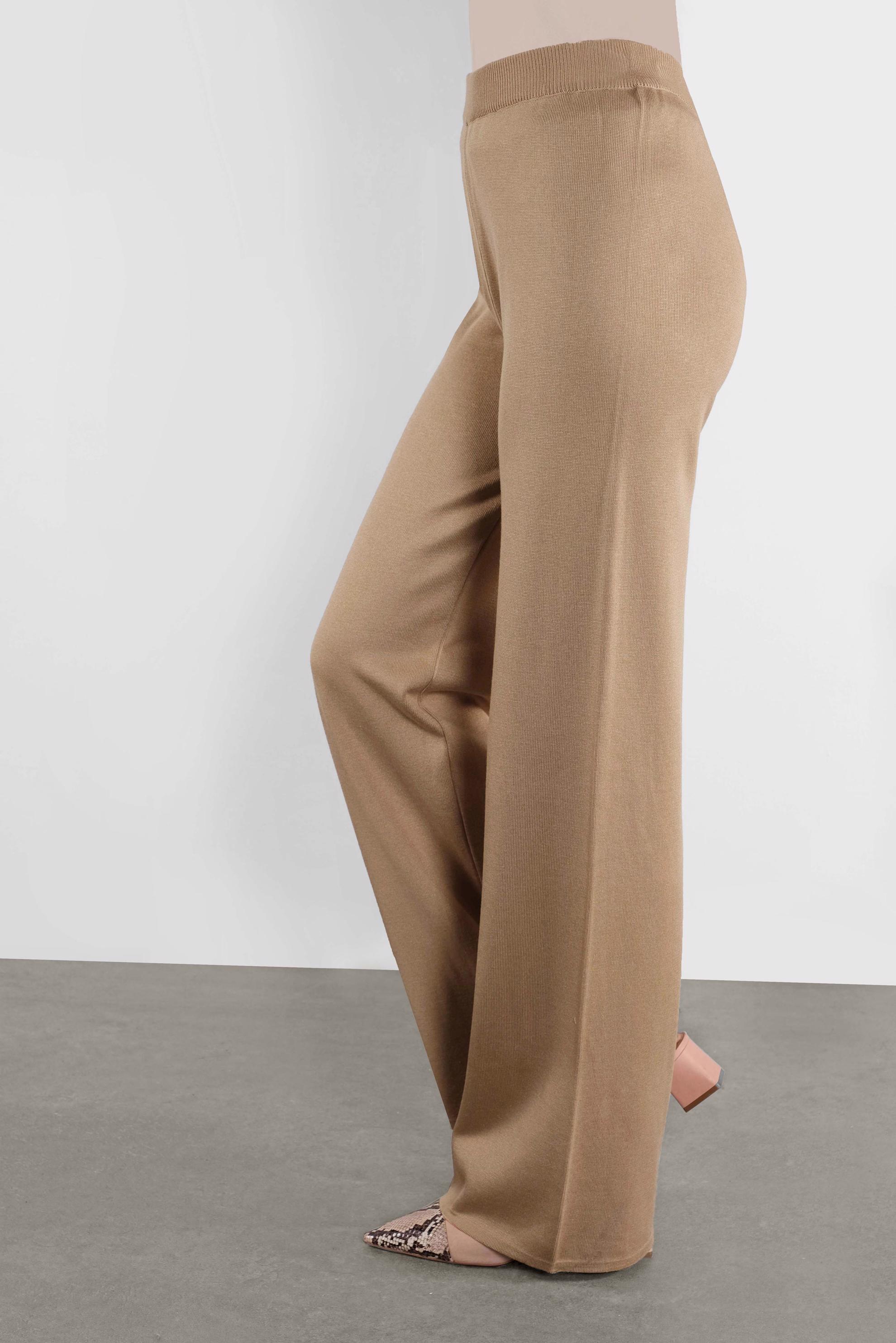 Tesettür giyim KAHVE YÜKSEK BEL TRİKO PANTOLON 70120