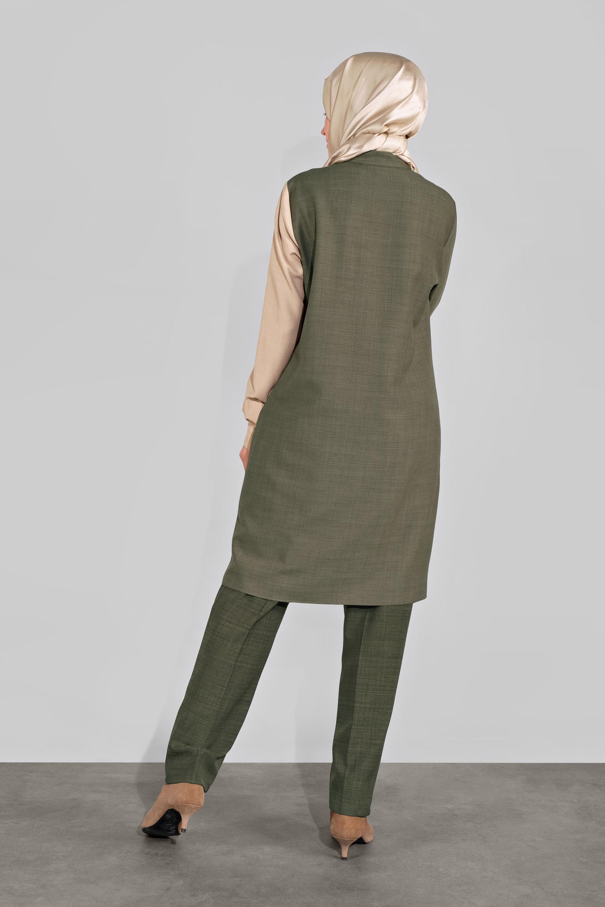 Tesettür giyim HAKİ KLASİK HAVUÇ PANTOLON 70123