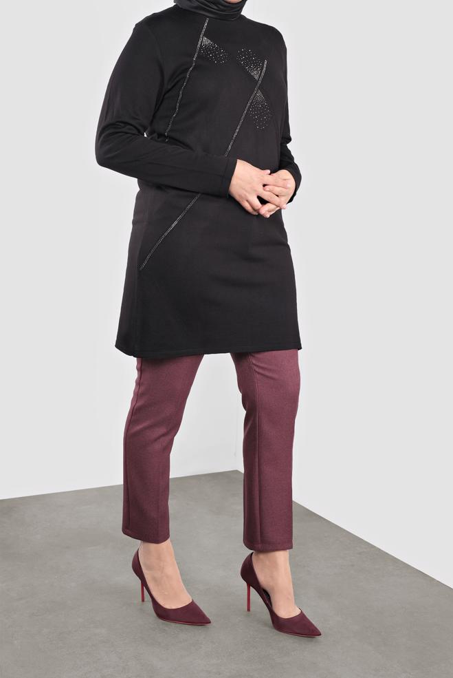 Vêtements hijab PRUNE PANTALON TAILLE MI-HAUTE 70124  - ALVİNA