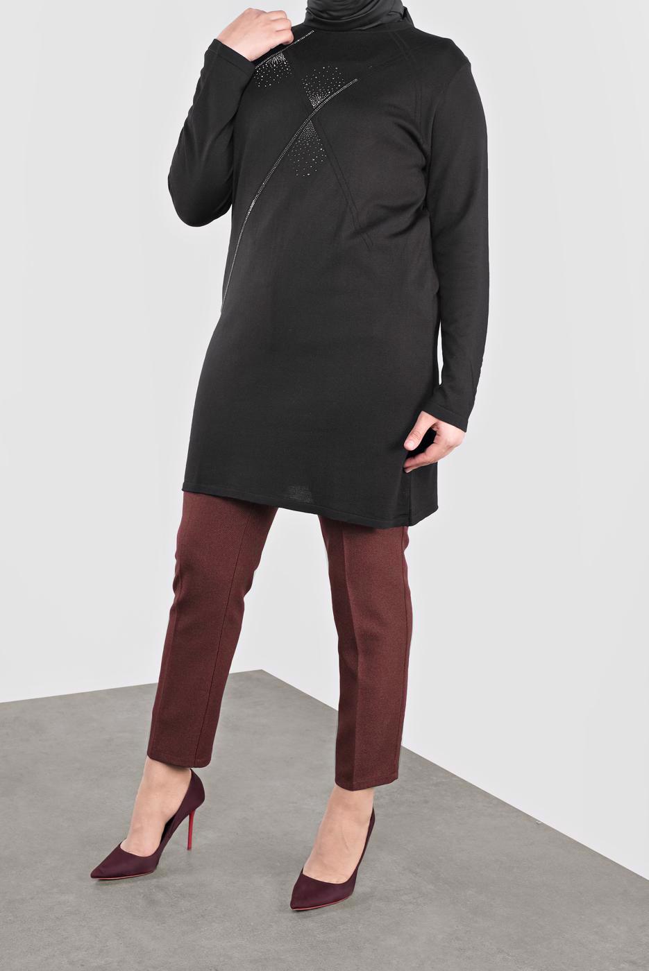 Tesettür giyim KAHVE BÜYÜK BEDEN PANTOLON 70124 