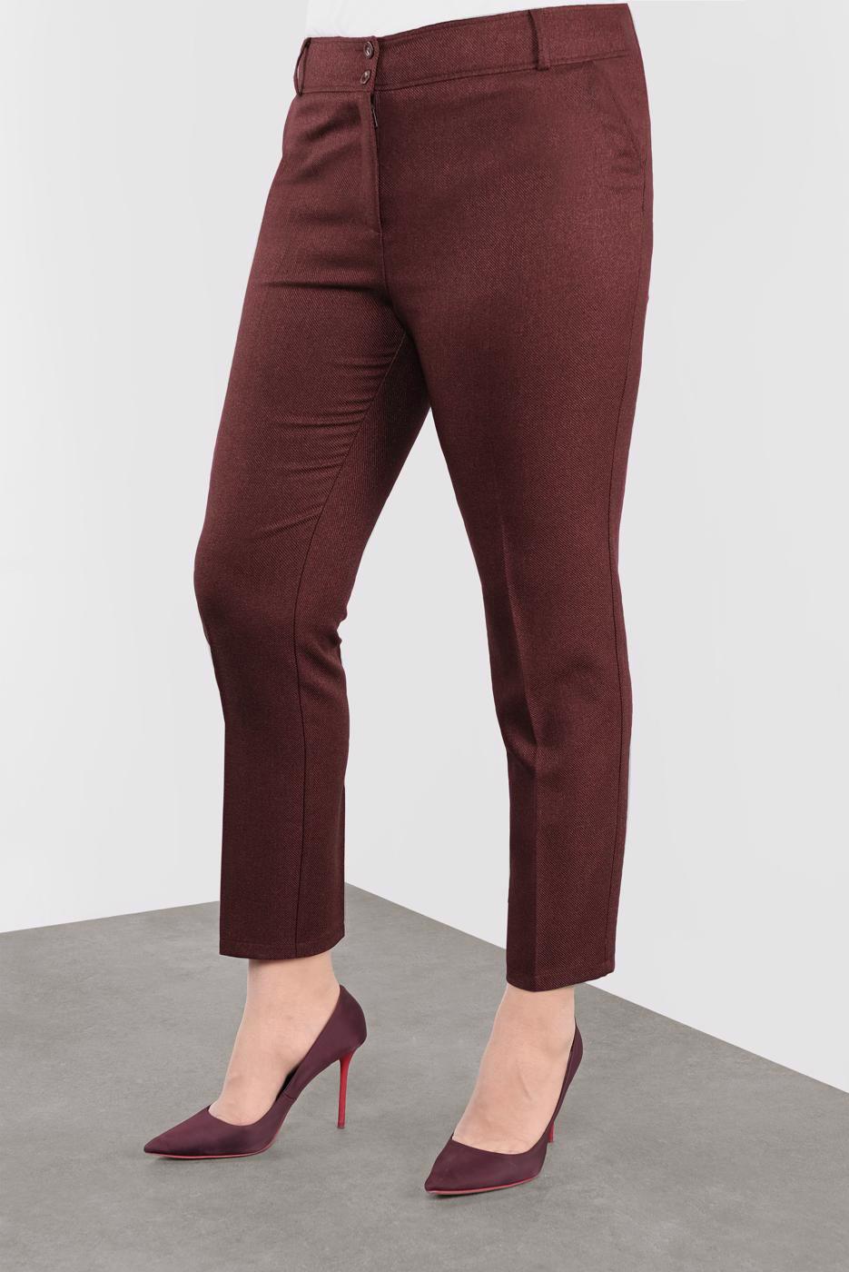 Tesettür giyim KAHVE BÜYÜK BEDEN PANTOLON 70124 