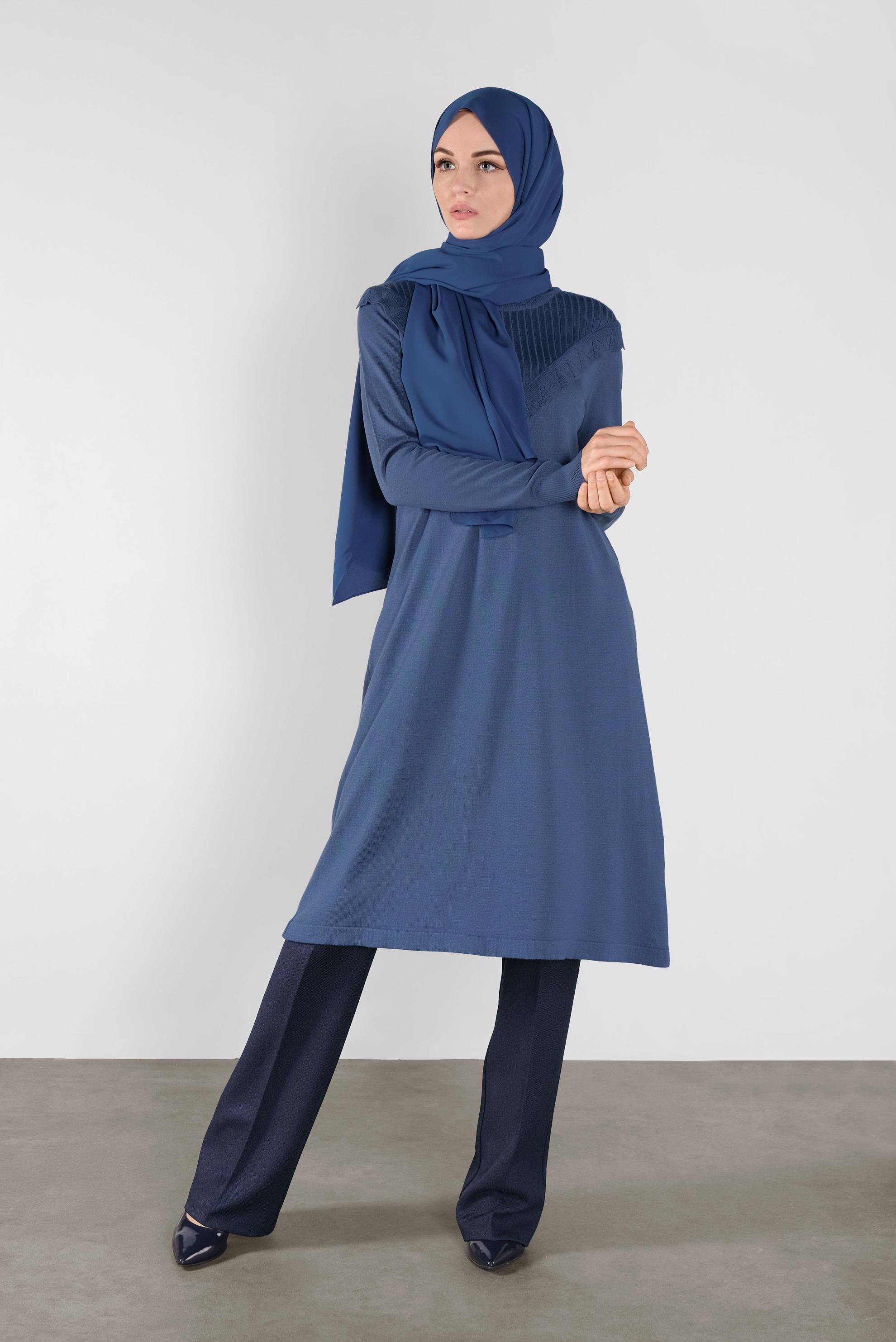 Tesettür giyim LACİVERT BOL PAÇA PANTOLON 70125