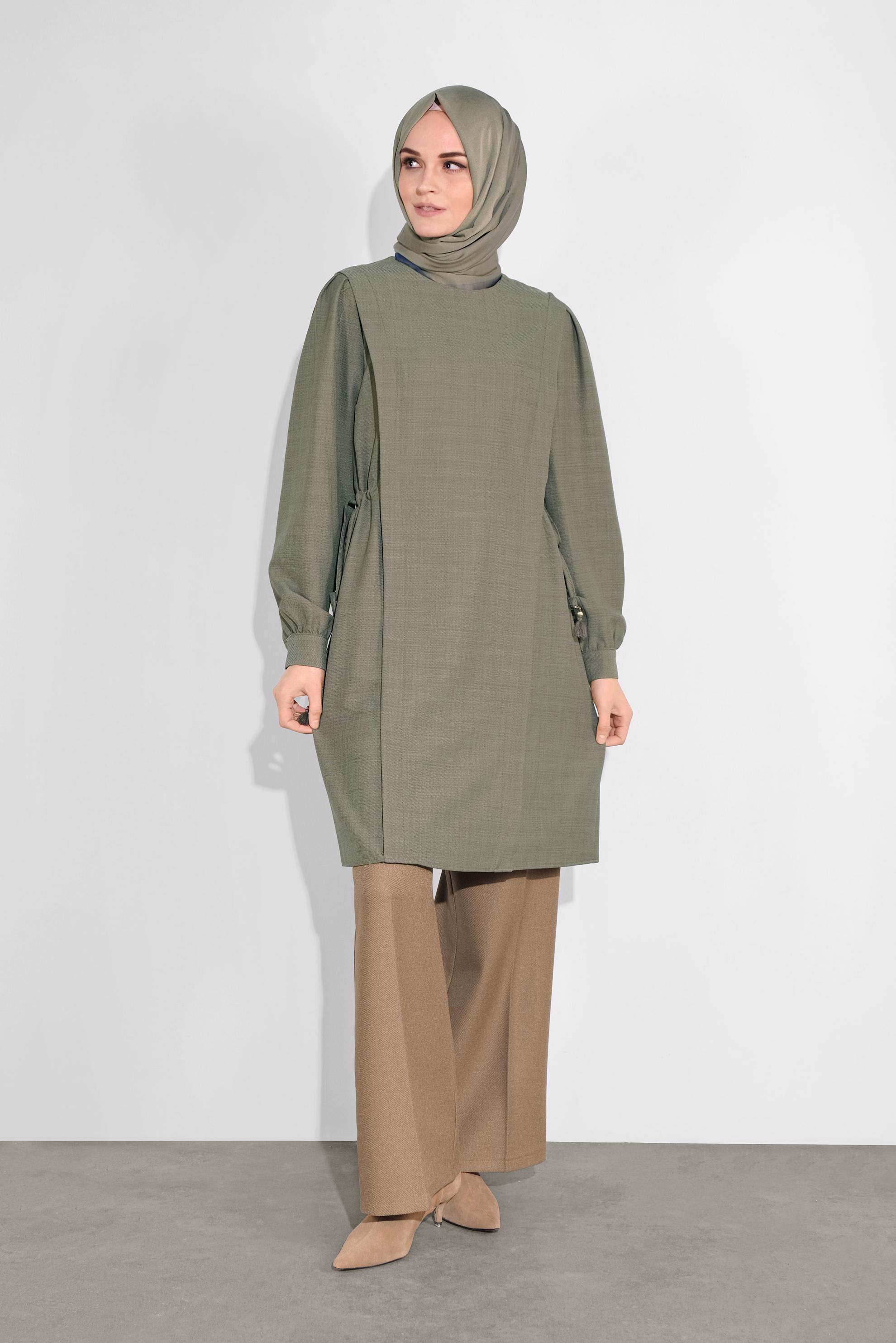 Tesettür giyim KAHVE GENİŞ PAÇA PANTOLON 70126