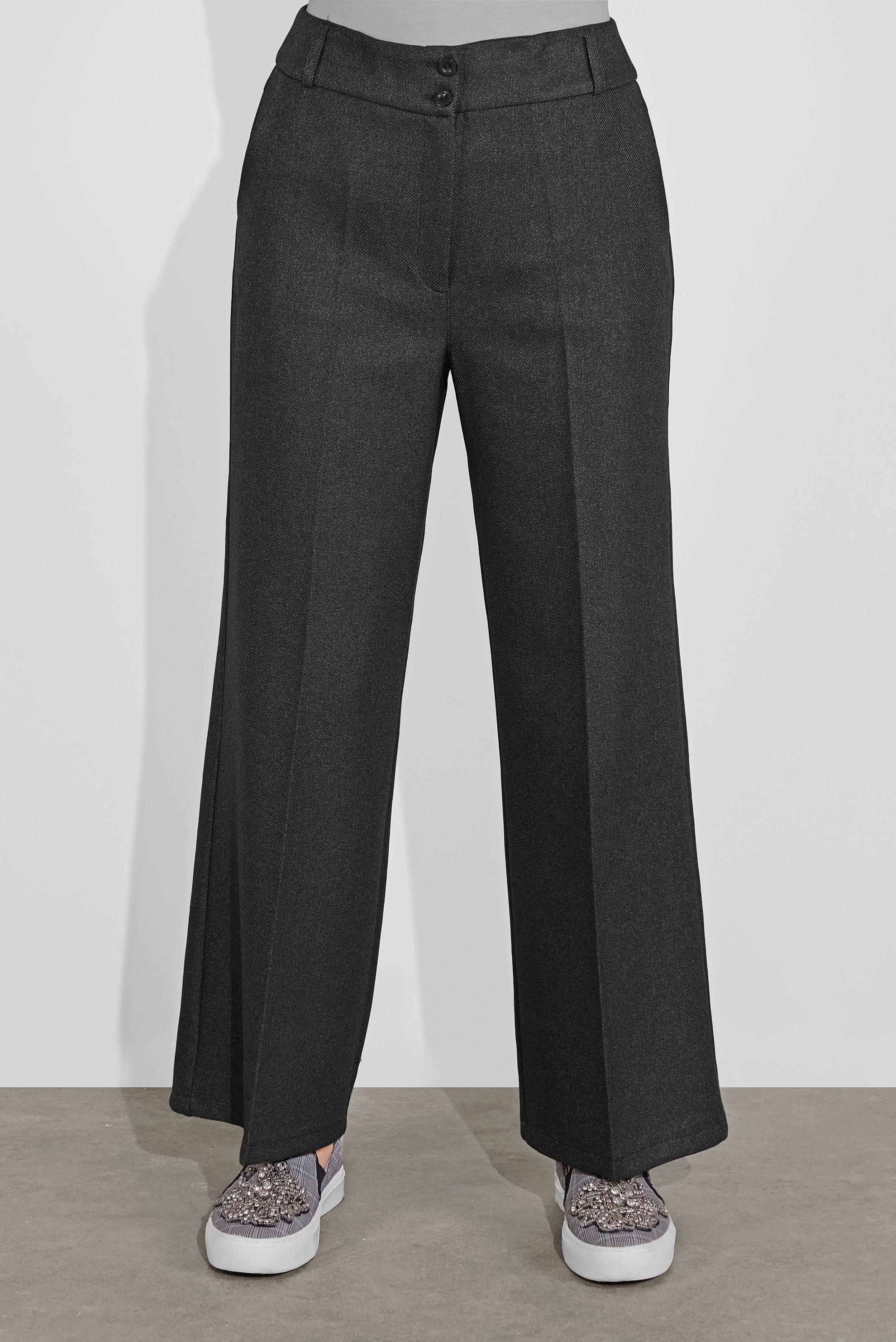 Tesettür giyim GRİ GENİŞ PAÇA PANTOLON 70126