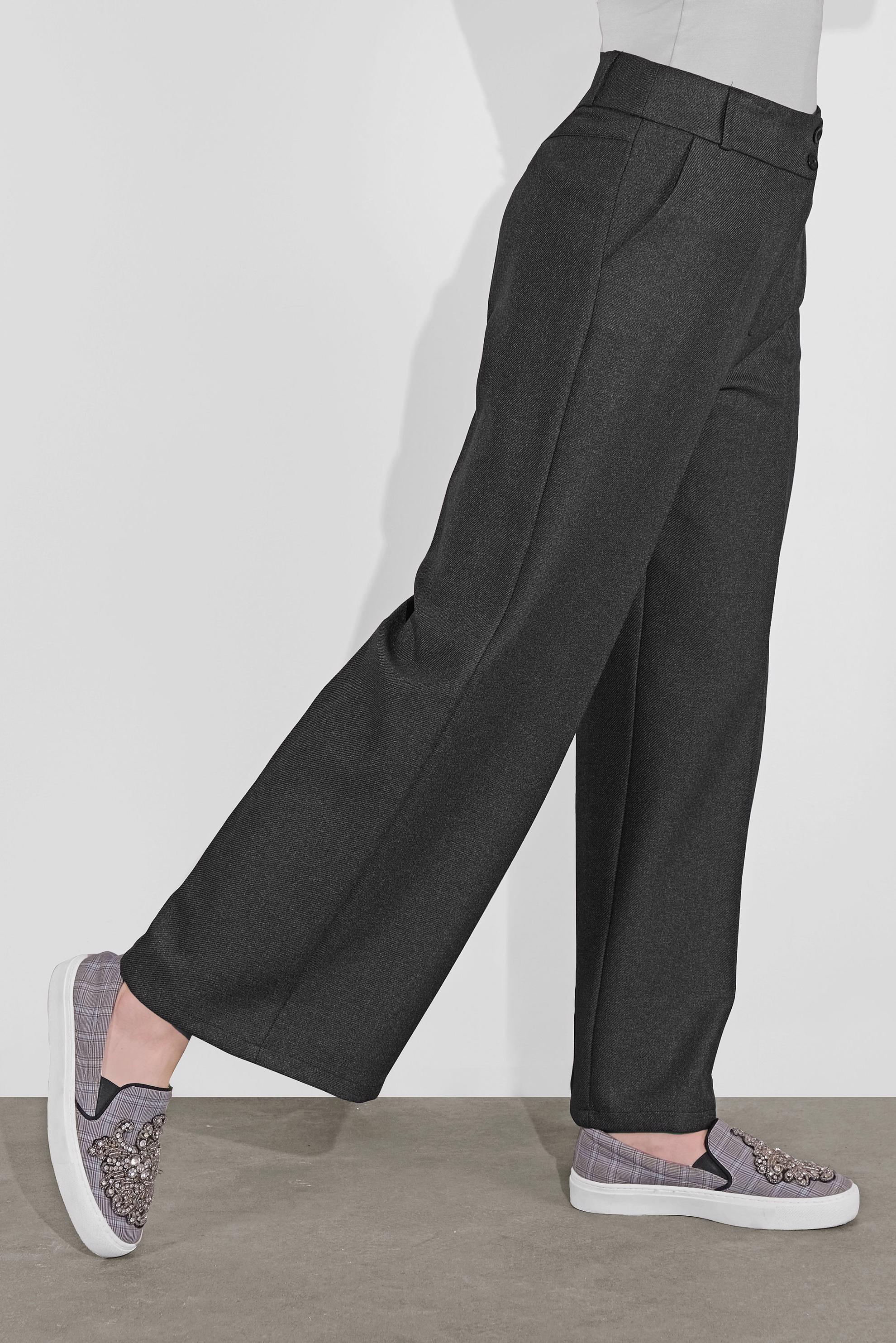 Tesettür giyim GRİ GENİŞ PAÇA PANTOLON 70126