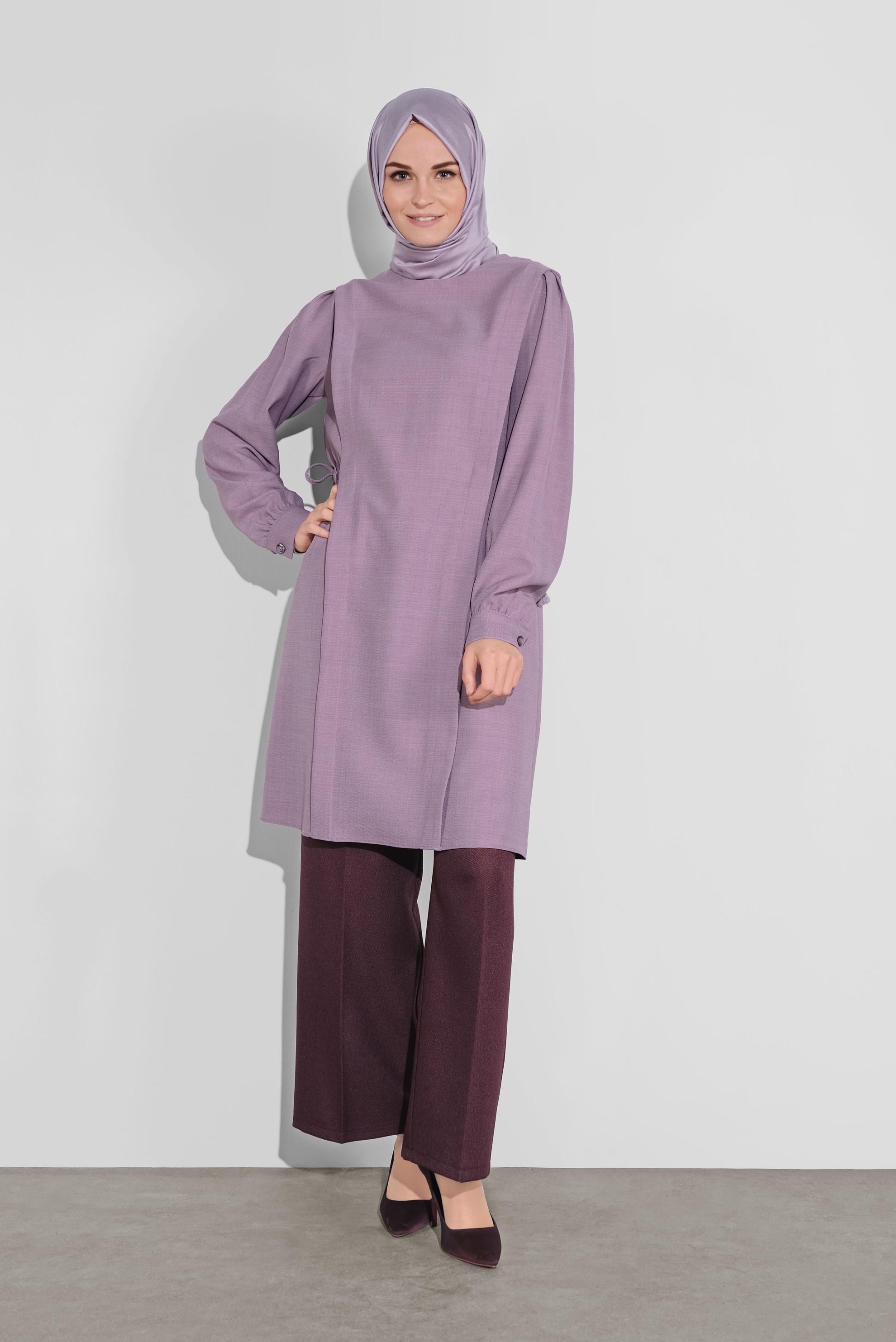 Tesettür giyim MÜRDÜM GENİŞ PAÇA PANTOLON 70126