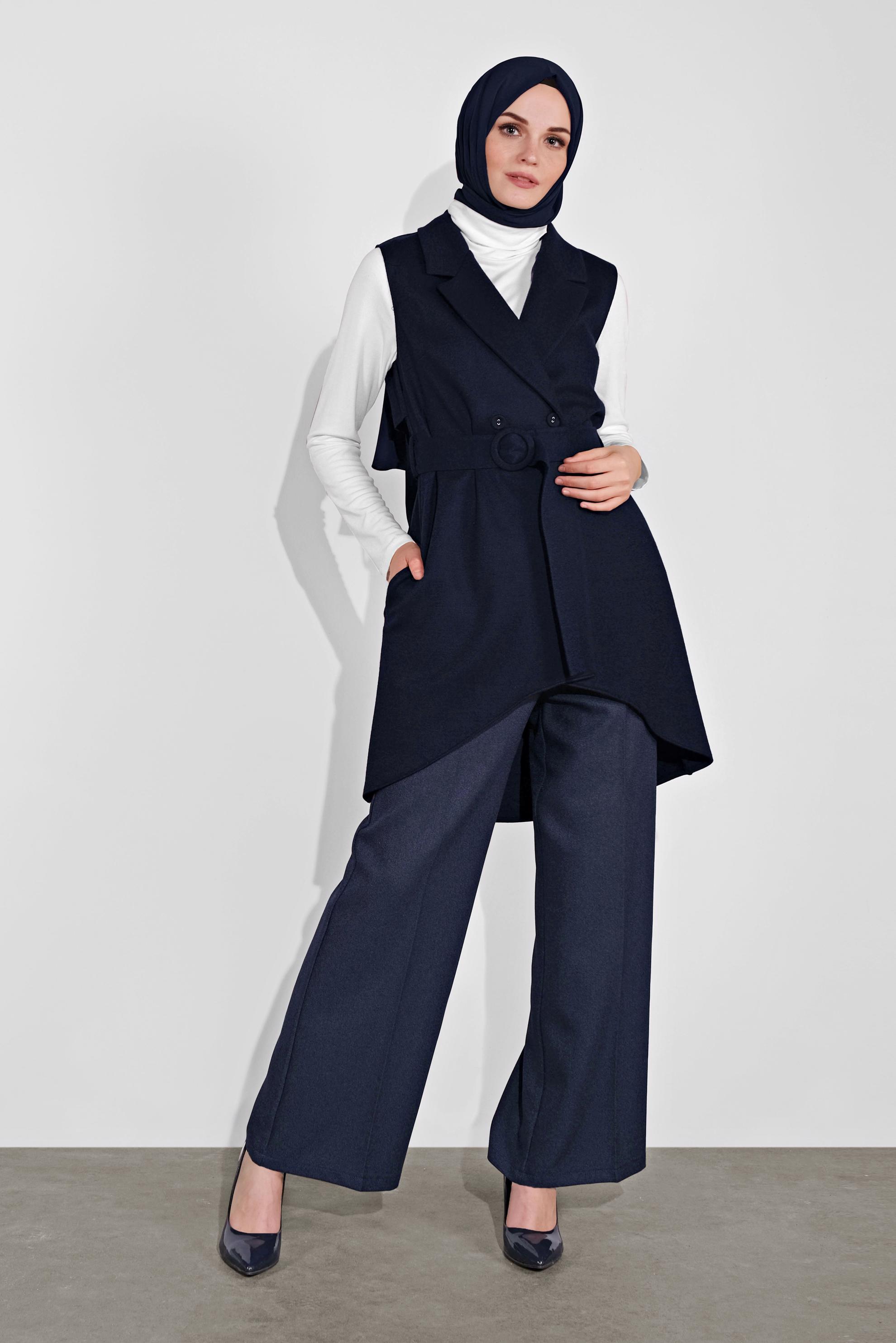 Tesettür giyim LACİVERT GENİŞ PAÇA PANTOLON 70126