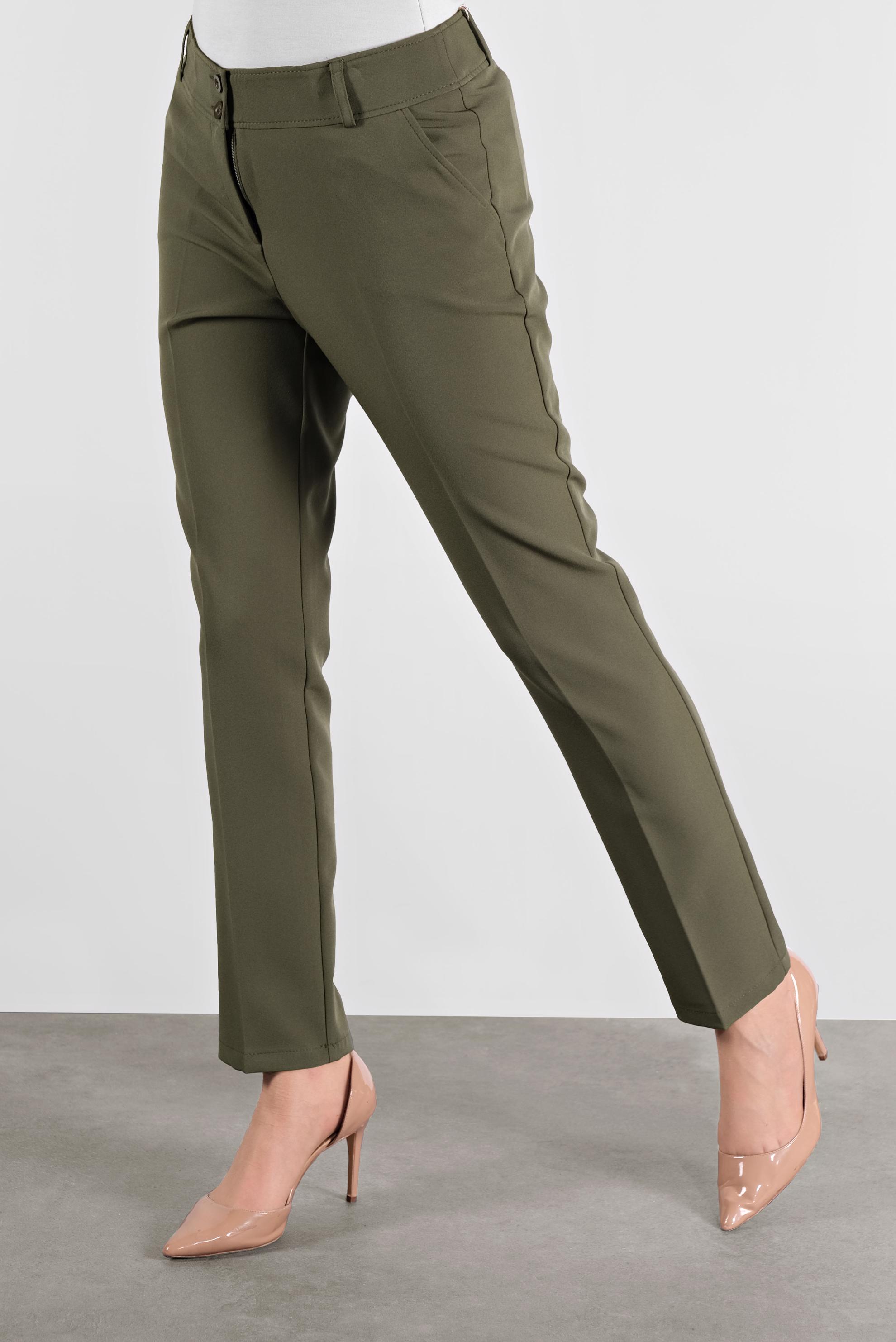 Tesettür giyim HAKİ KLASİK KESİM PANTOLON 70127 