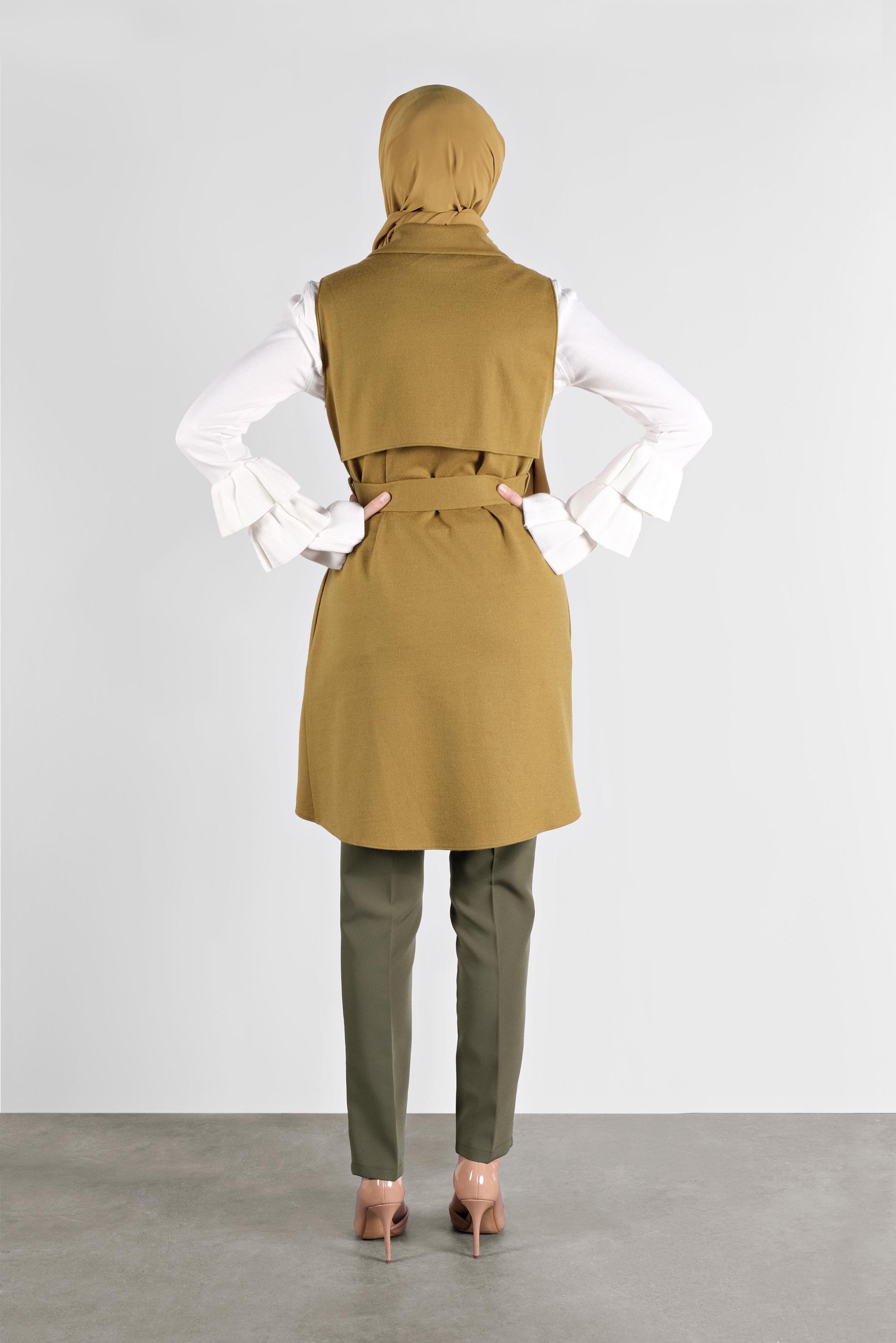 Tesettür giyim HAKİ KLASİK KESİM PANTOLON 70127 