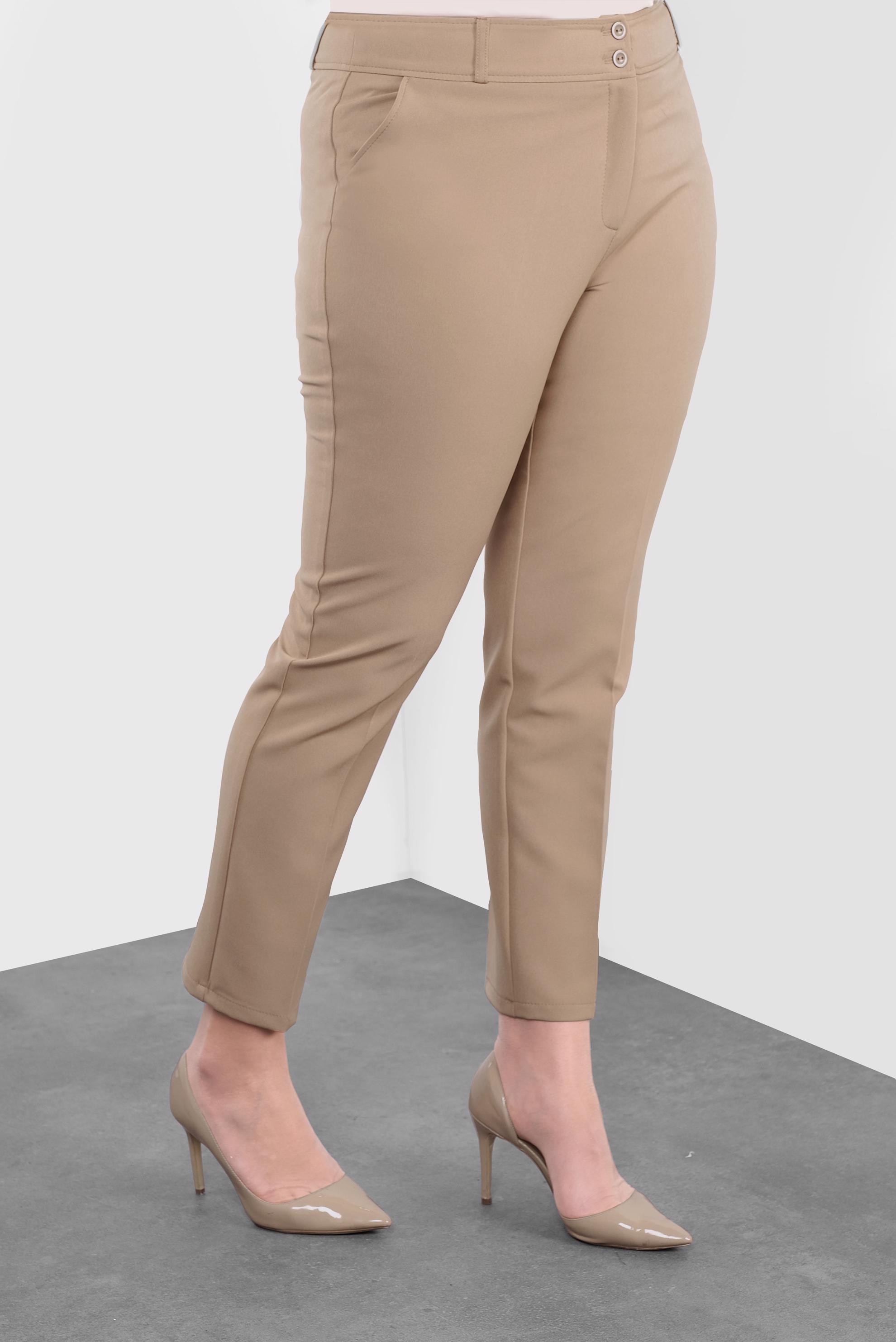 Tesettür giyim BEJ ARA BEL PANTOLON 70129 