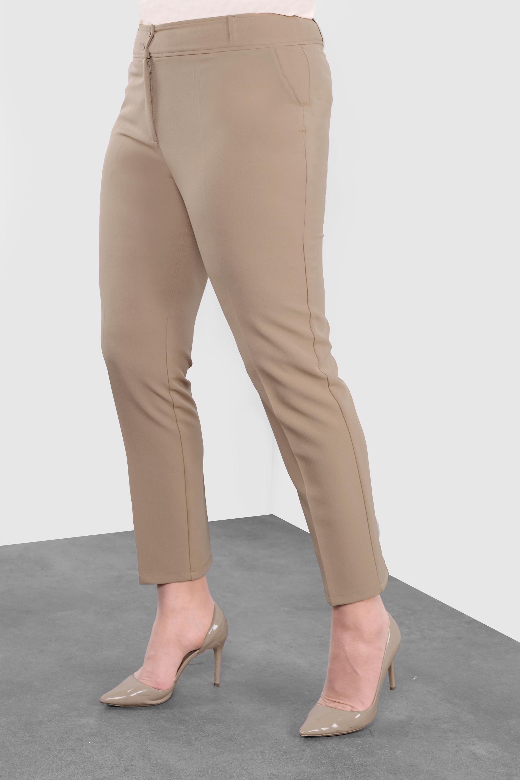 Tesettür giyim BEJ ARA BEL PANTOLON 70129 