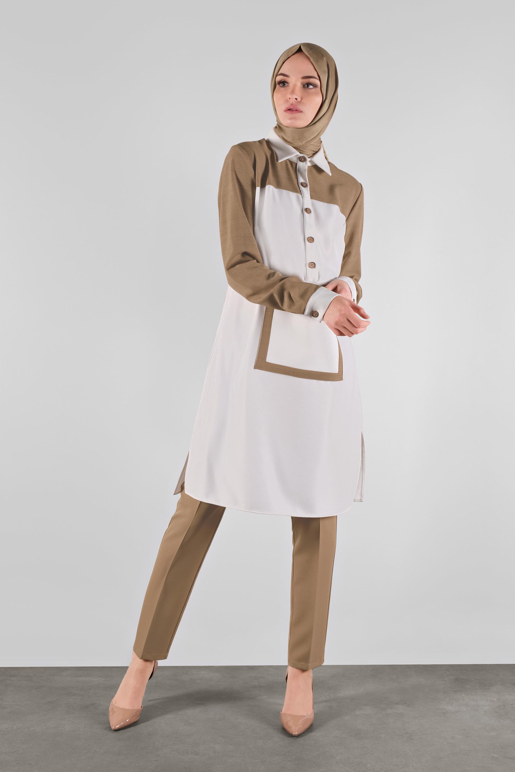 Tesettür giyim BEJ KLASİK PANTOLON 70130 