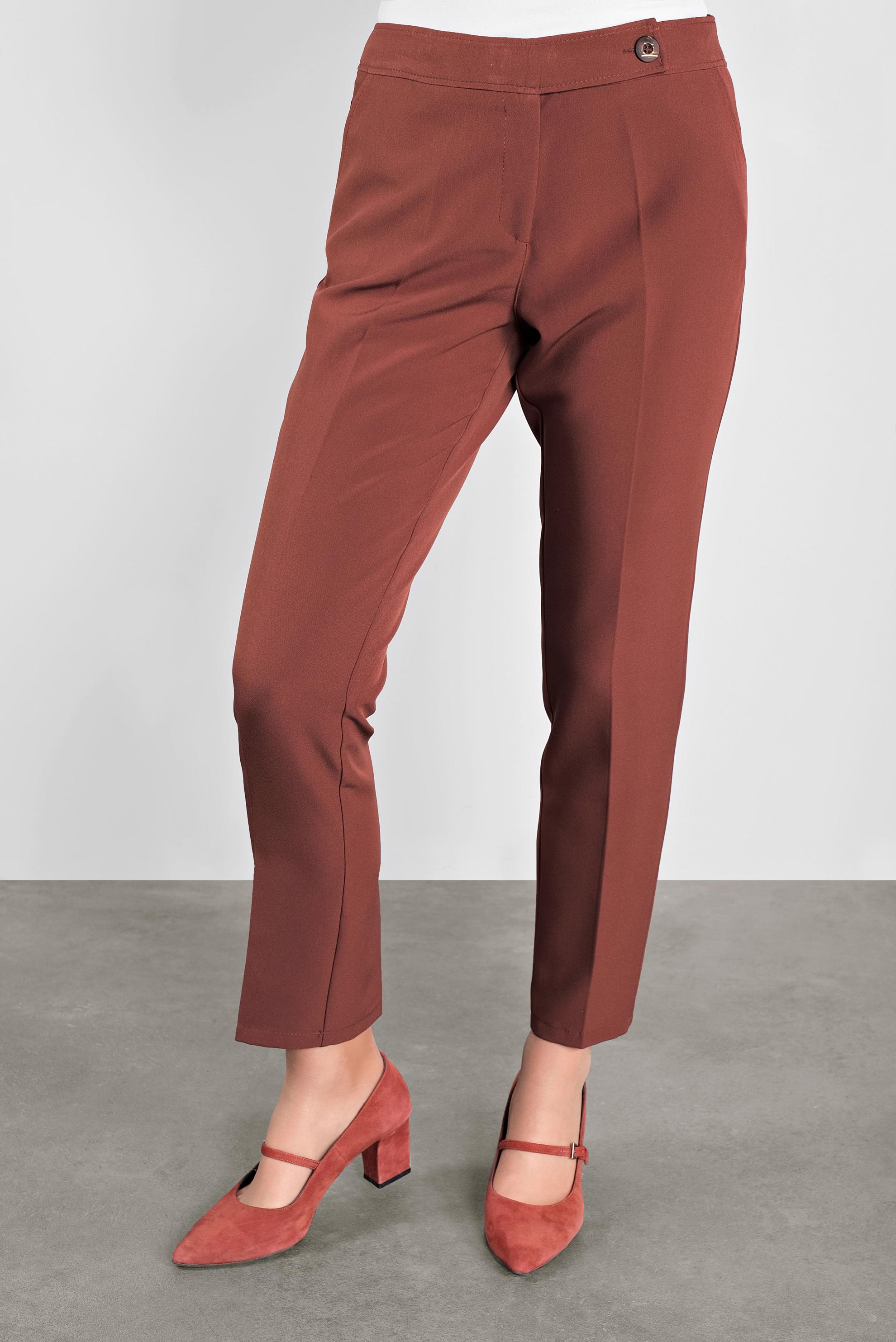 Tesettür giyim TURUNCU YANDAN DÜĞMELİ KLASİK KESİM PANTOLON  70132 