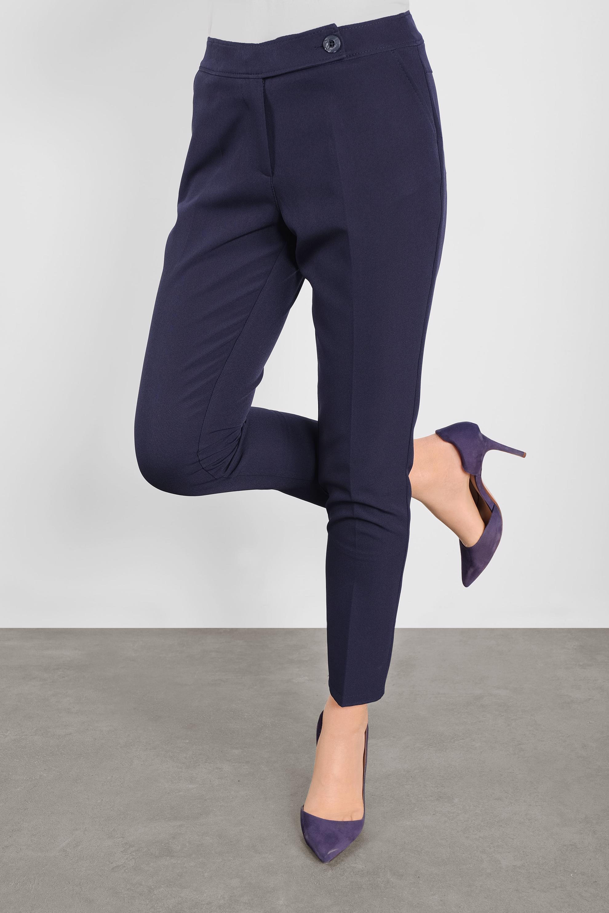 Tesettür giyim LACİVERT YANDAN DÜĞMELİ KLASİK KESİM PANTOLON  70132 