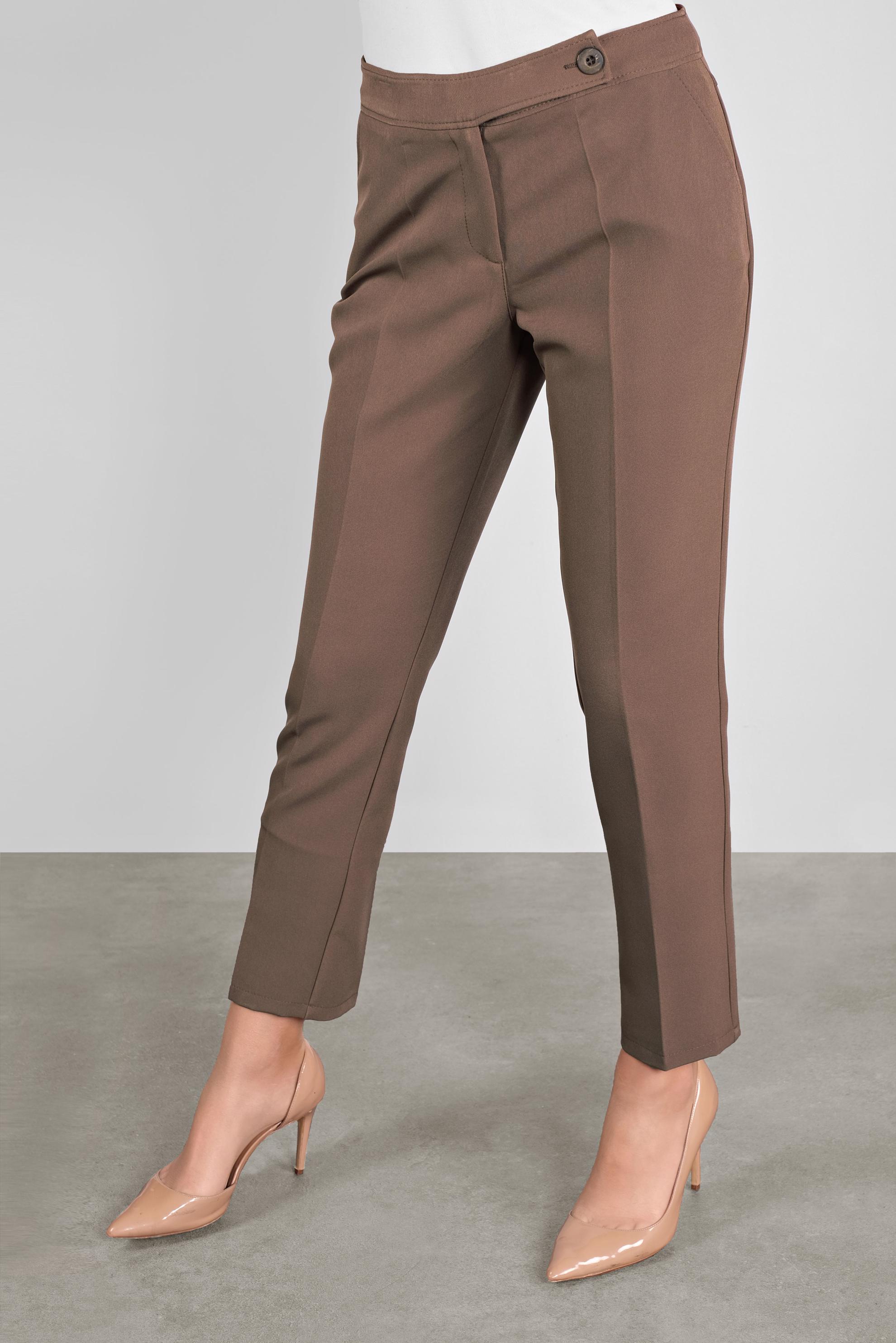 Tesettür giyim VİZON YANDAN DÜĞMELİ KLASİK KESİM PANTOLON  70132 