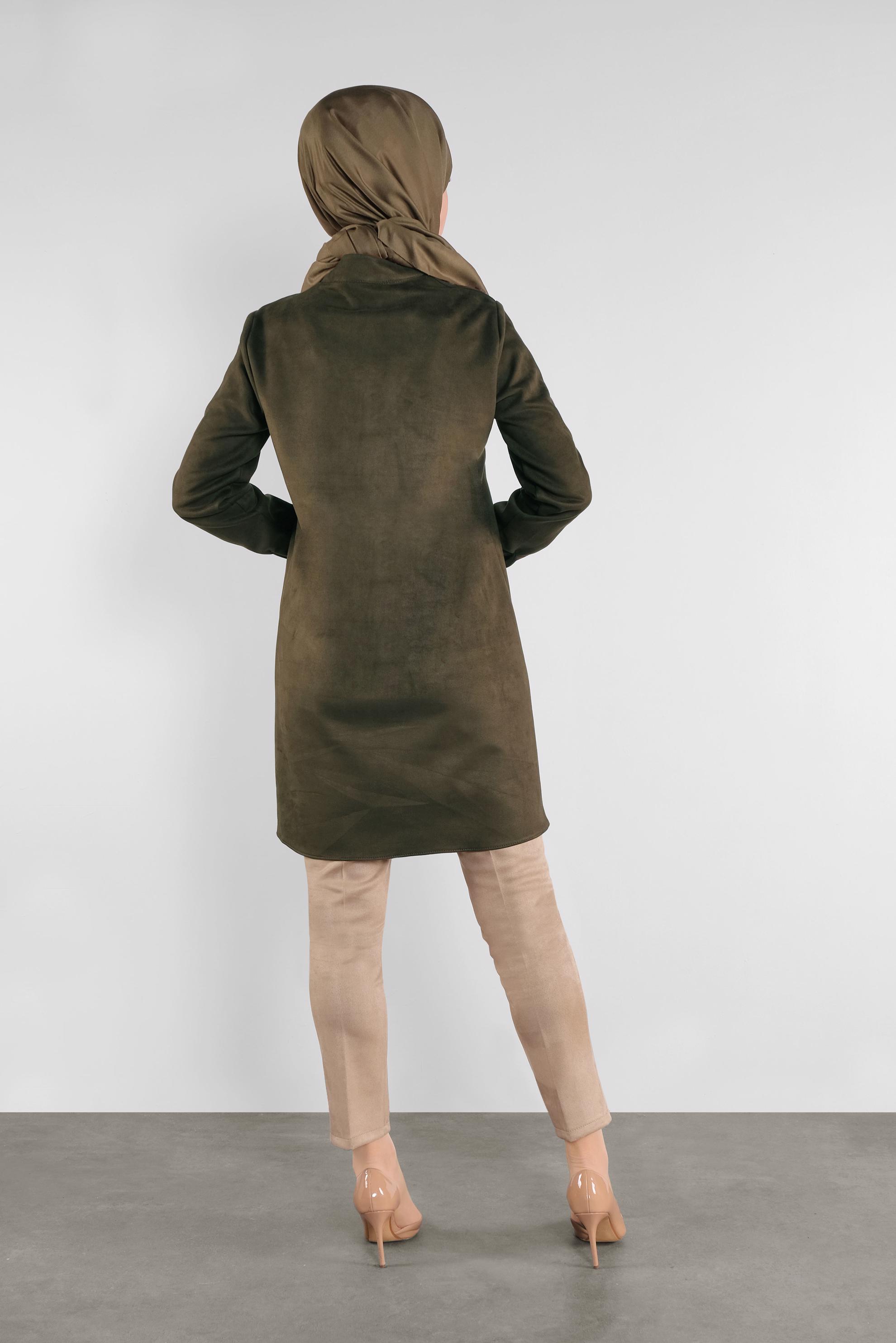 Tesettür giyim BEJ SÜET PANTOLON 70133 