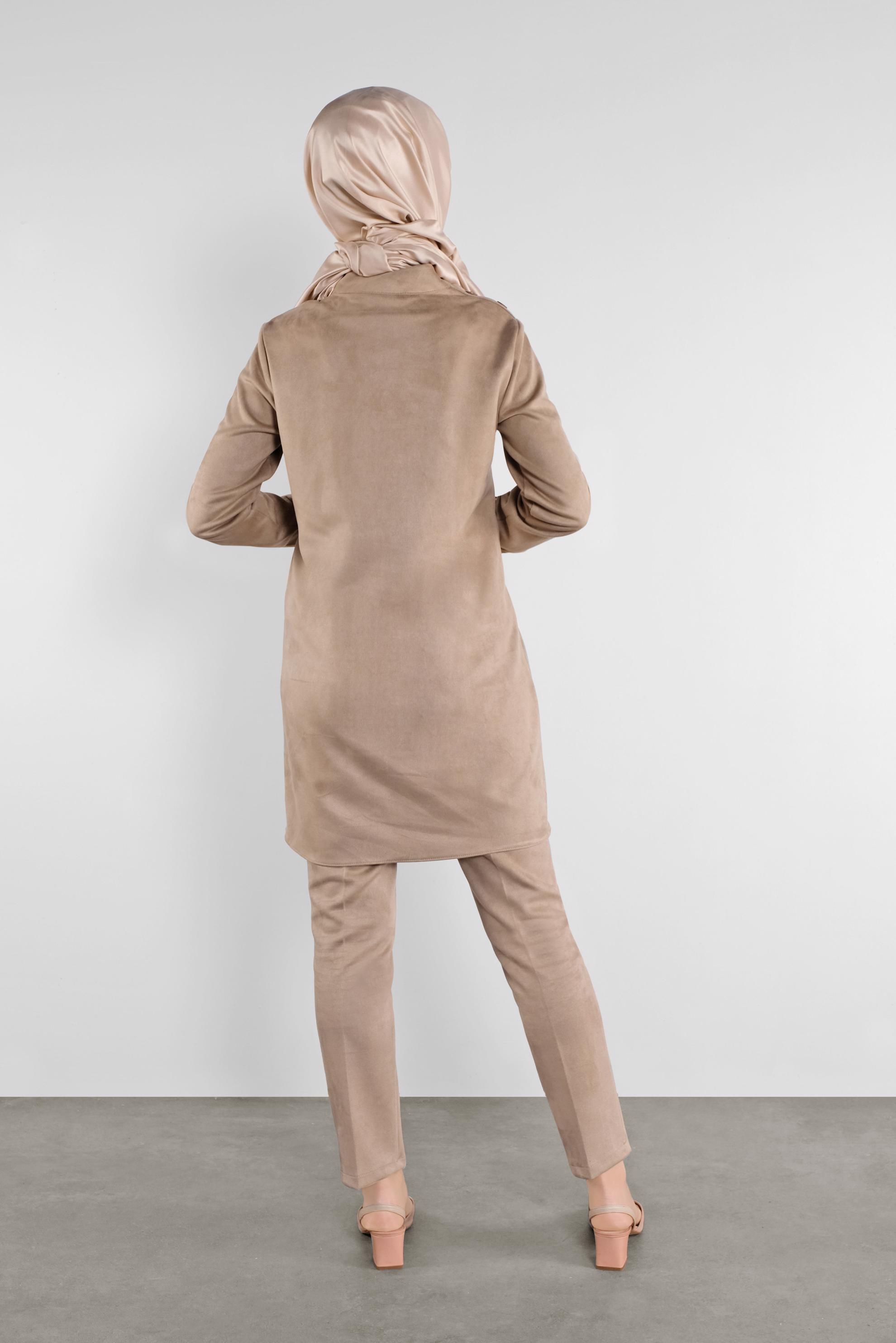 Tesettür giyim BEJ SÜET PANTOLON 70134 