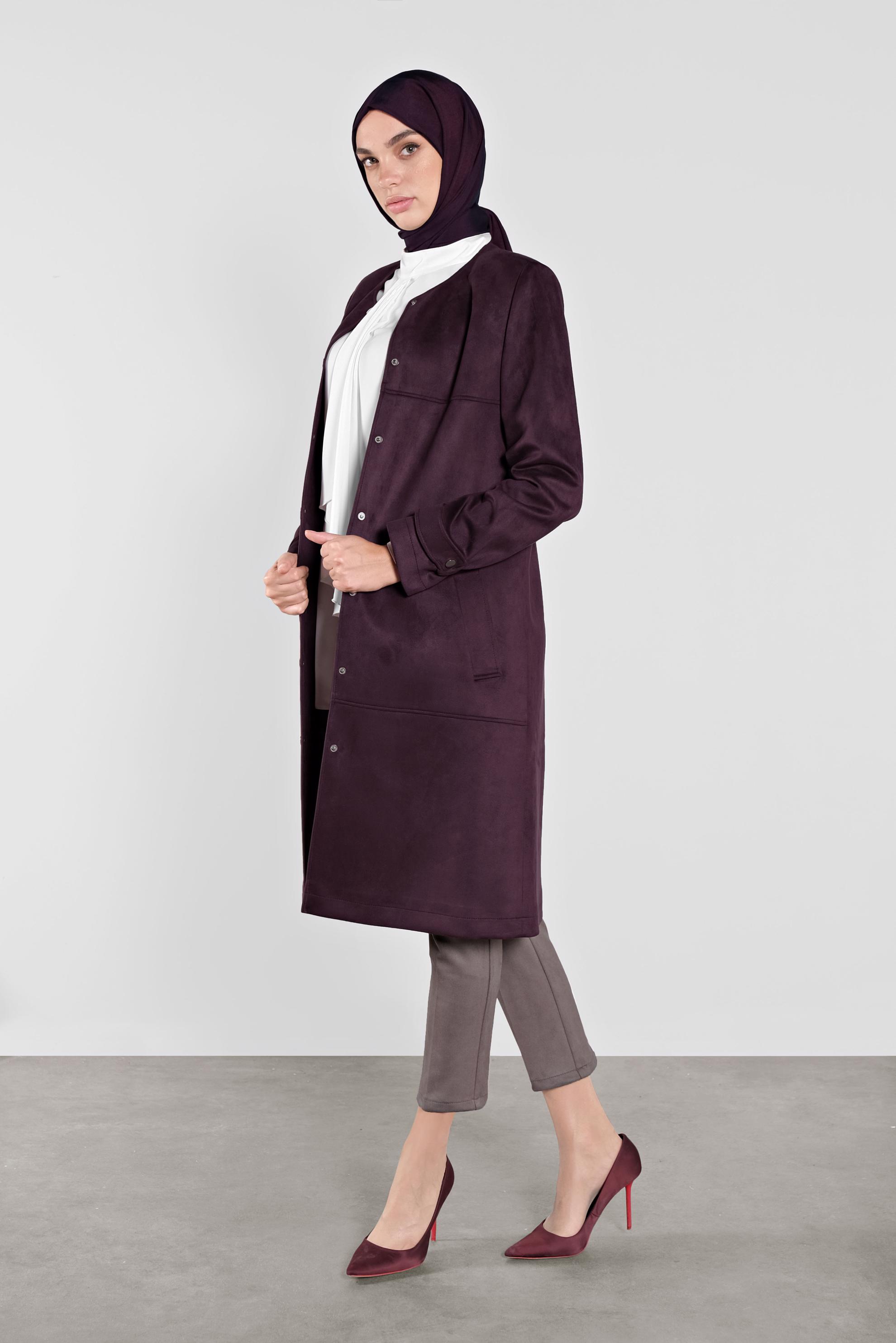 Tesettür giyim VİZON SÜET PANTOLON 70134 