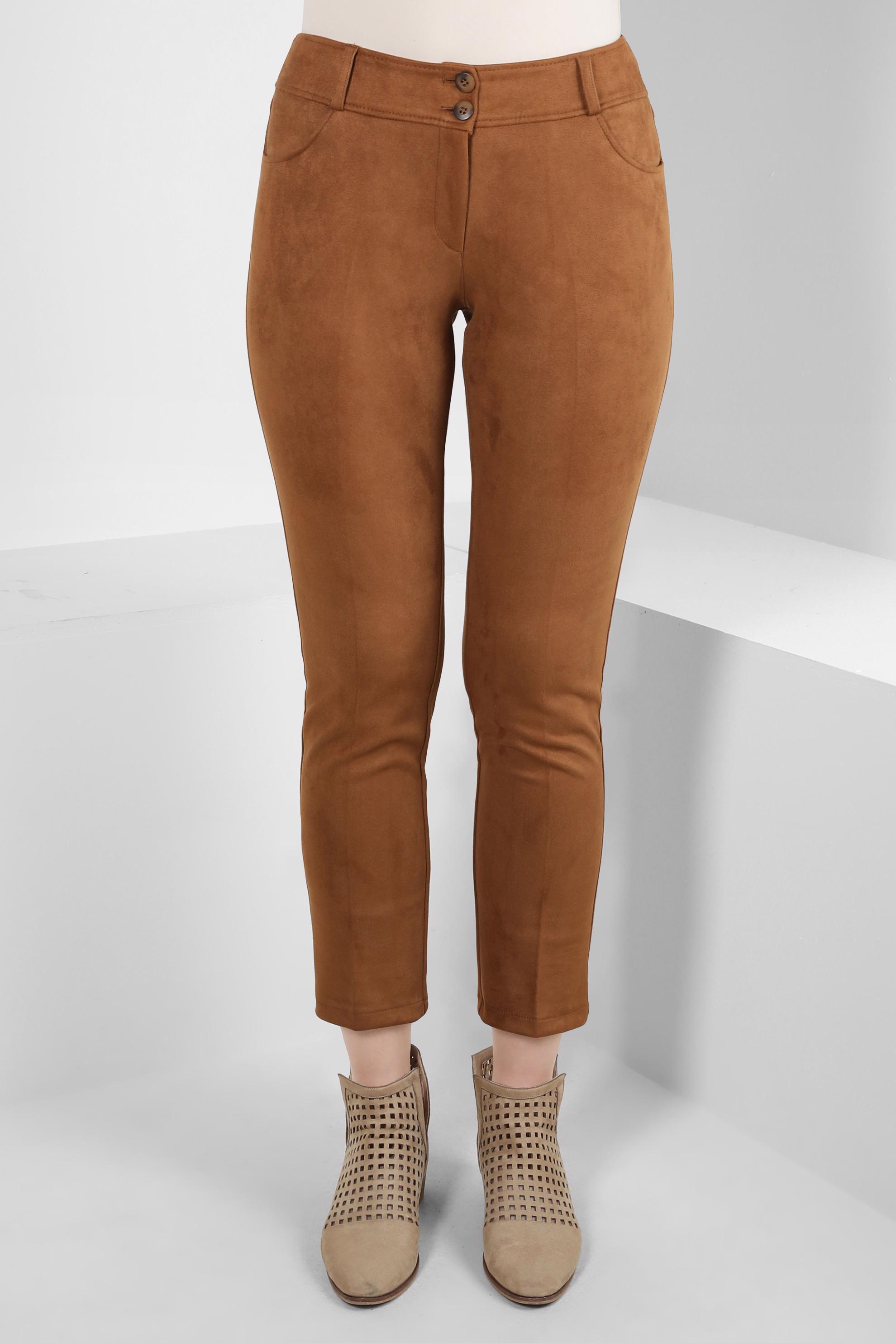 Tesettür giyim KAHVE SÜET PANTOLON 70134 