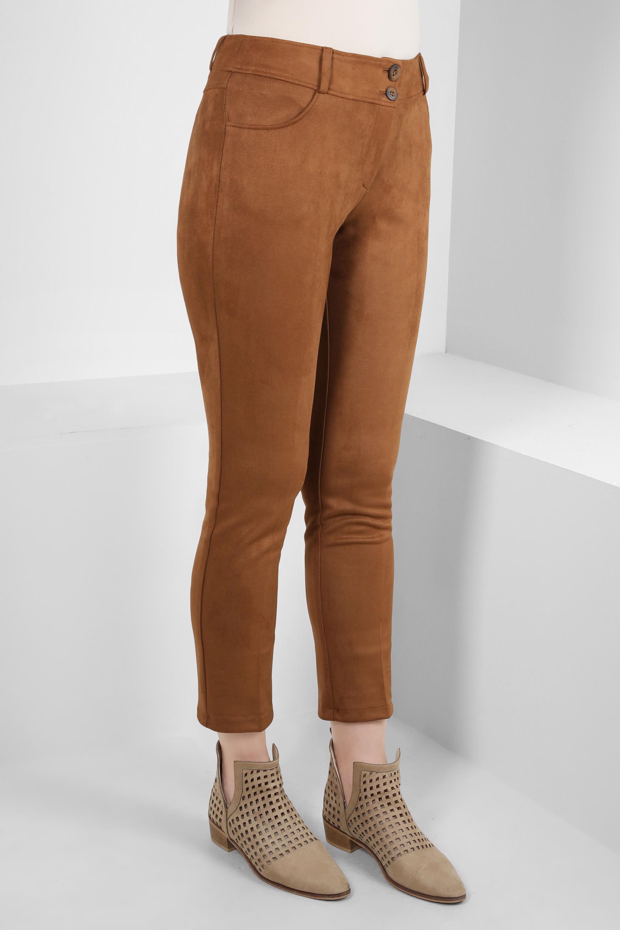 Tesettür giyim KAHVE SÜET PANTOLON 70134 