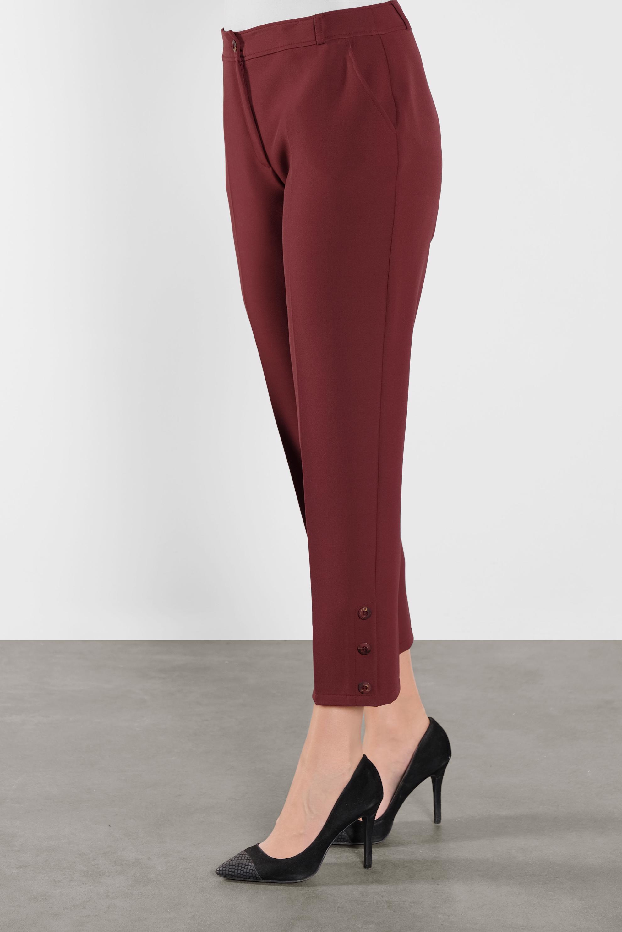 Tesettür giyim BORDO KLASİK PANTOLON 70136 