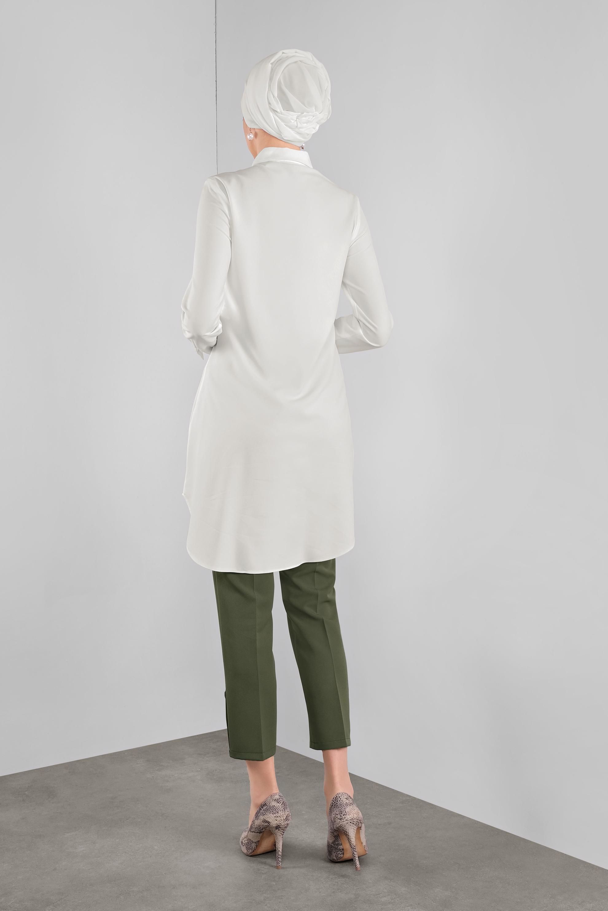 Tesettür giyim HAKİ KLASİK PANTOLON 70136 