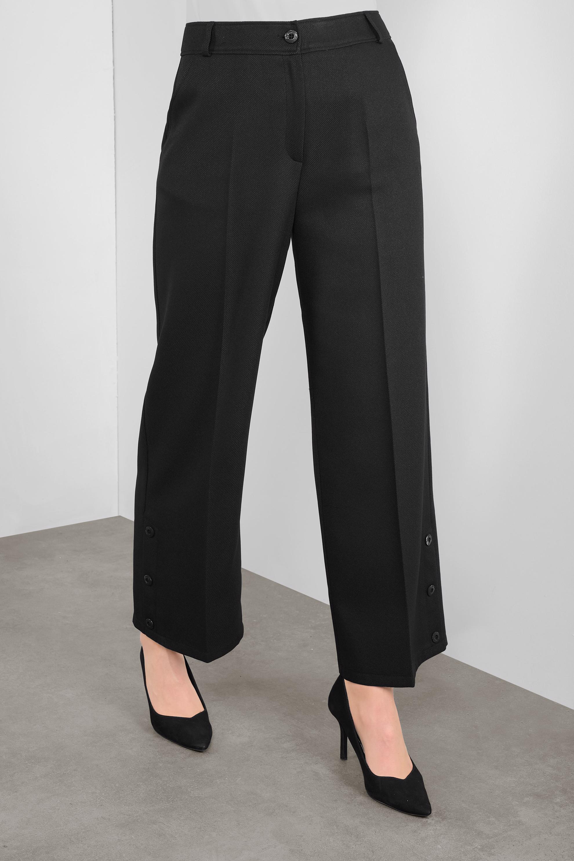 Tesettür giyim SİYAH ARA BEL GENİŞ PAÇA PANTOLON 70137 