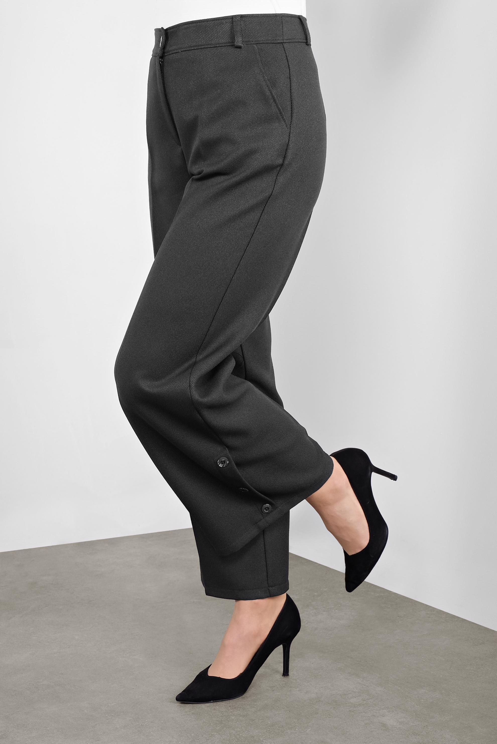 Tesettür giyim GRİ ARA BEL GENİŞ PAÇA PANTOLON 70137 