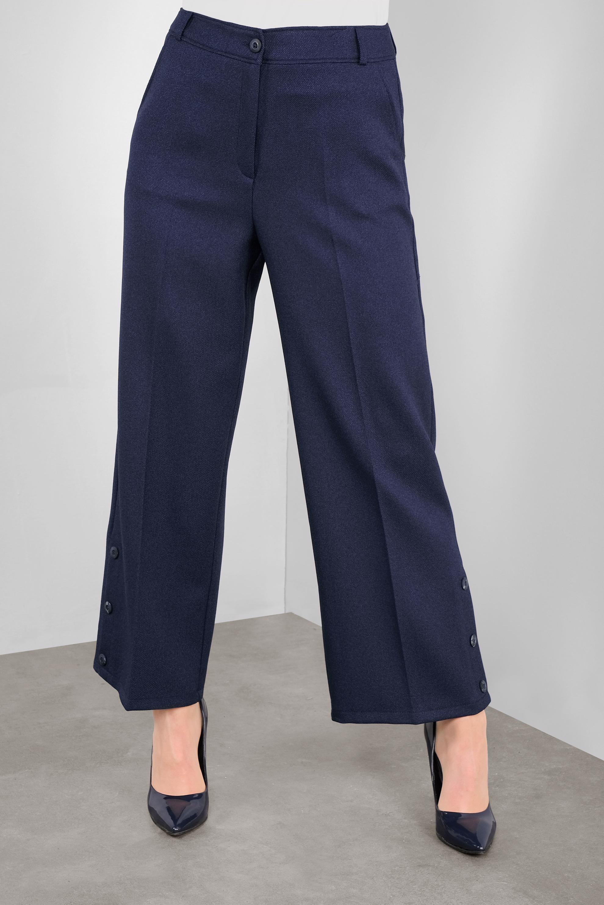 Tesettür giyim LACİVERT ARA BEL GENİŞ PAÇA PANTOLON 70137 