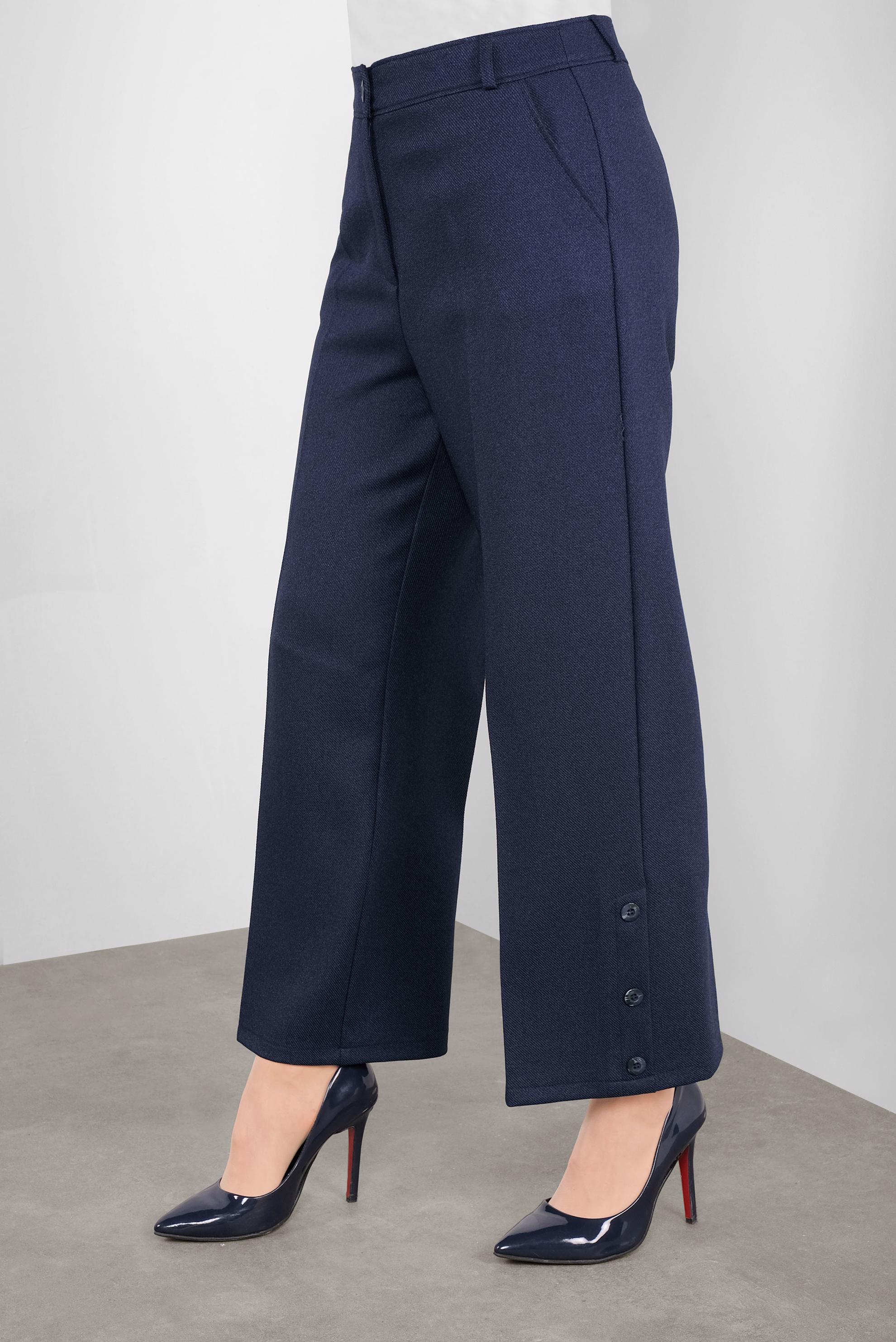 Tesettür giyim LACİVERT ARA BEL GENİŞ PAÇA PANTOLON 70137 