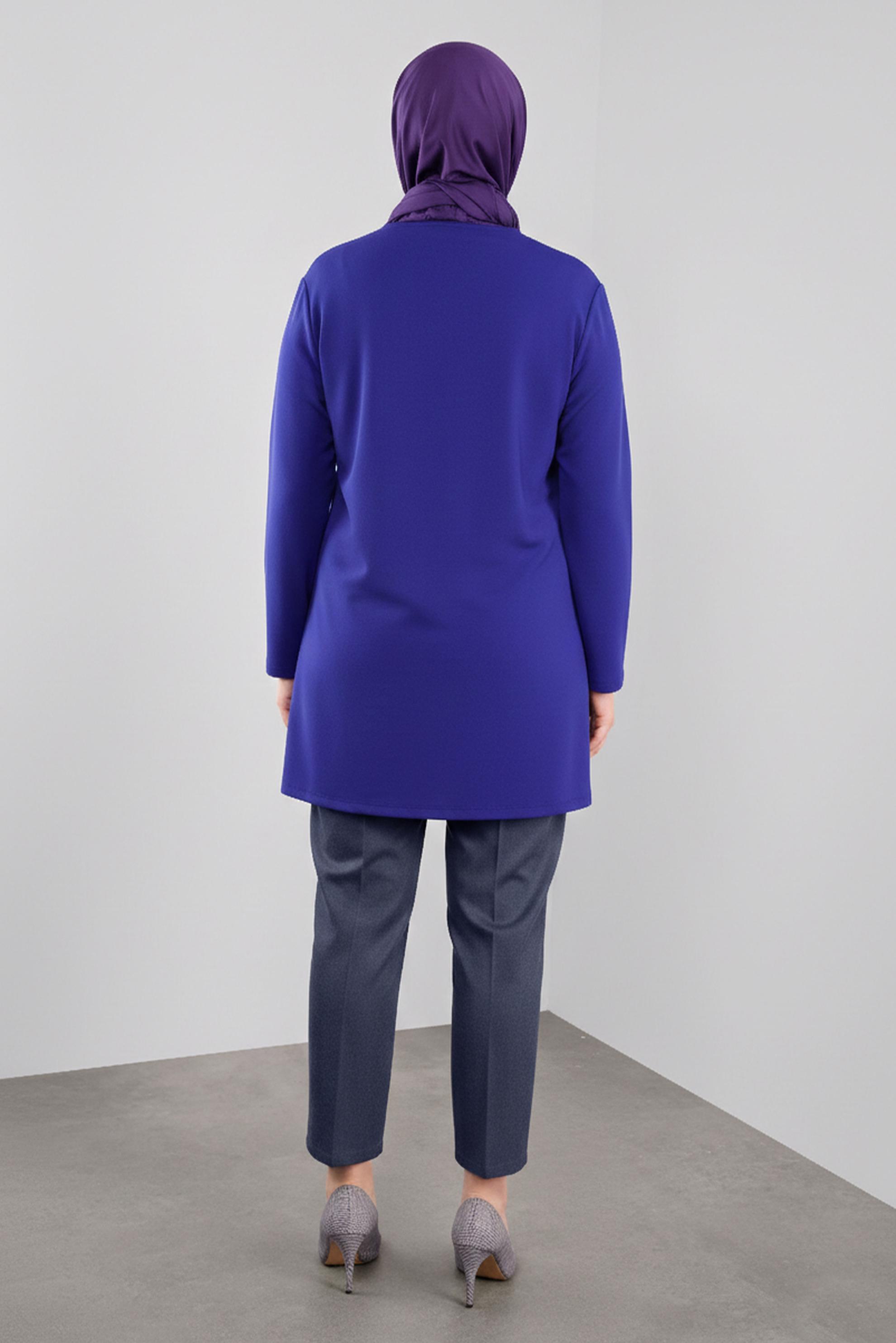 Tesettür giyim LACİVERT ARA BEL PANTOLON 70138